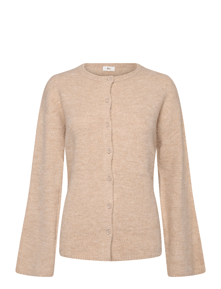 Gina Tricot - Knitted tie cardigan - strickjacken - fudge (3066) - 0