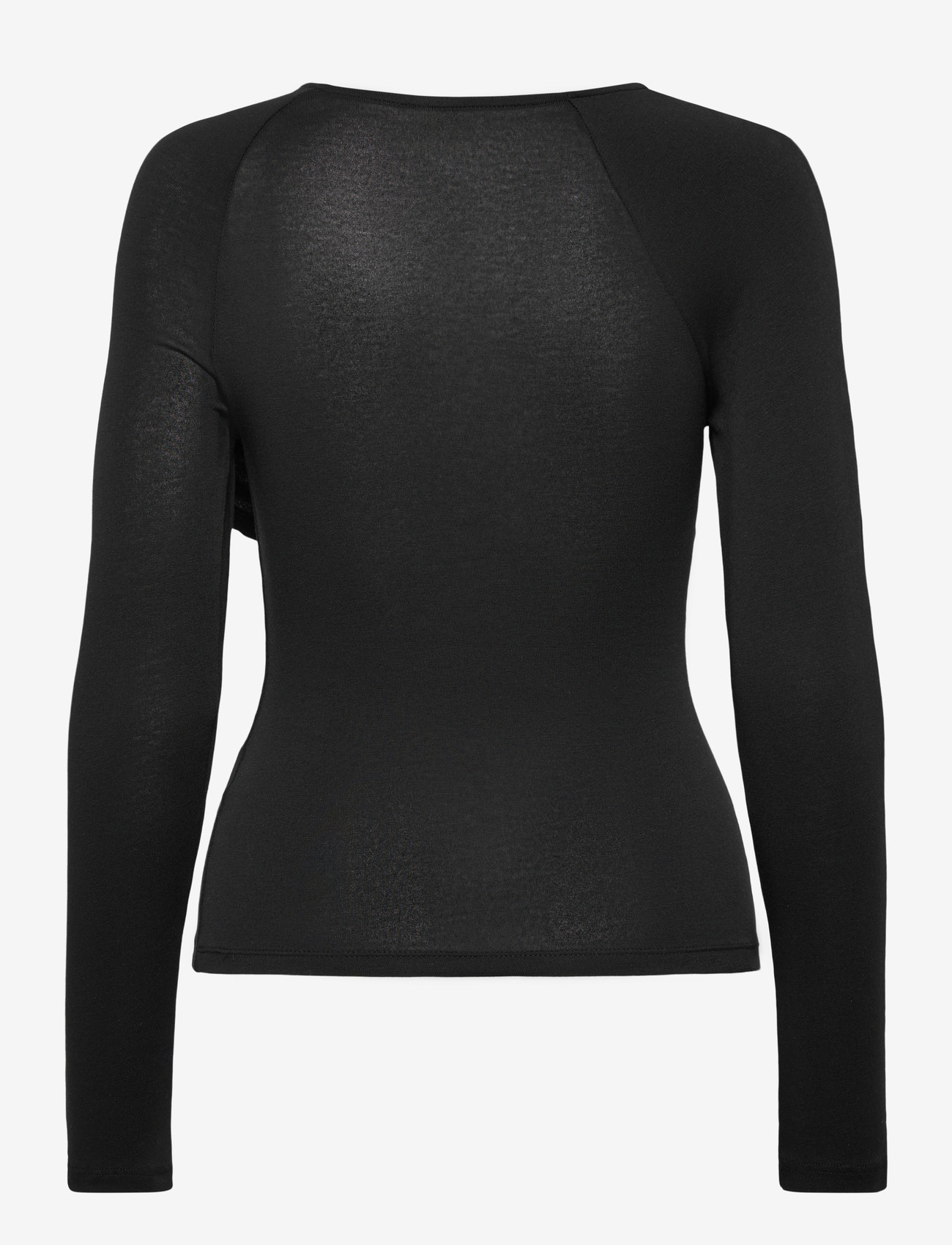 Gina Tricot - Ruched drapy top - långärmade toppar - black (9000) - 1