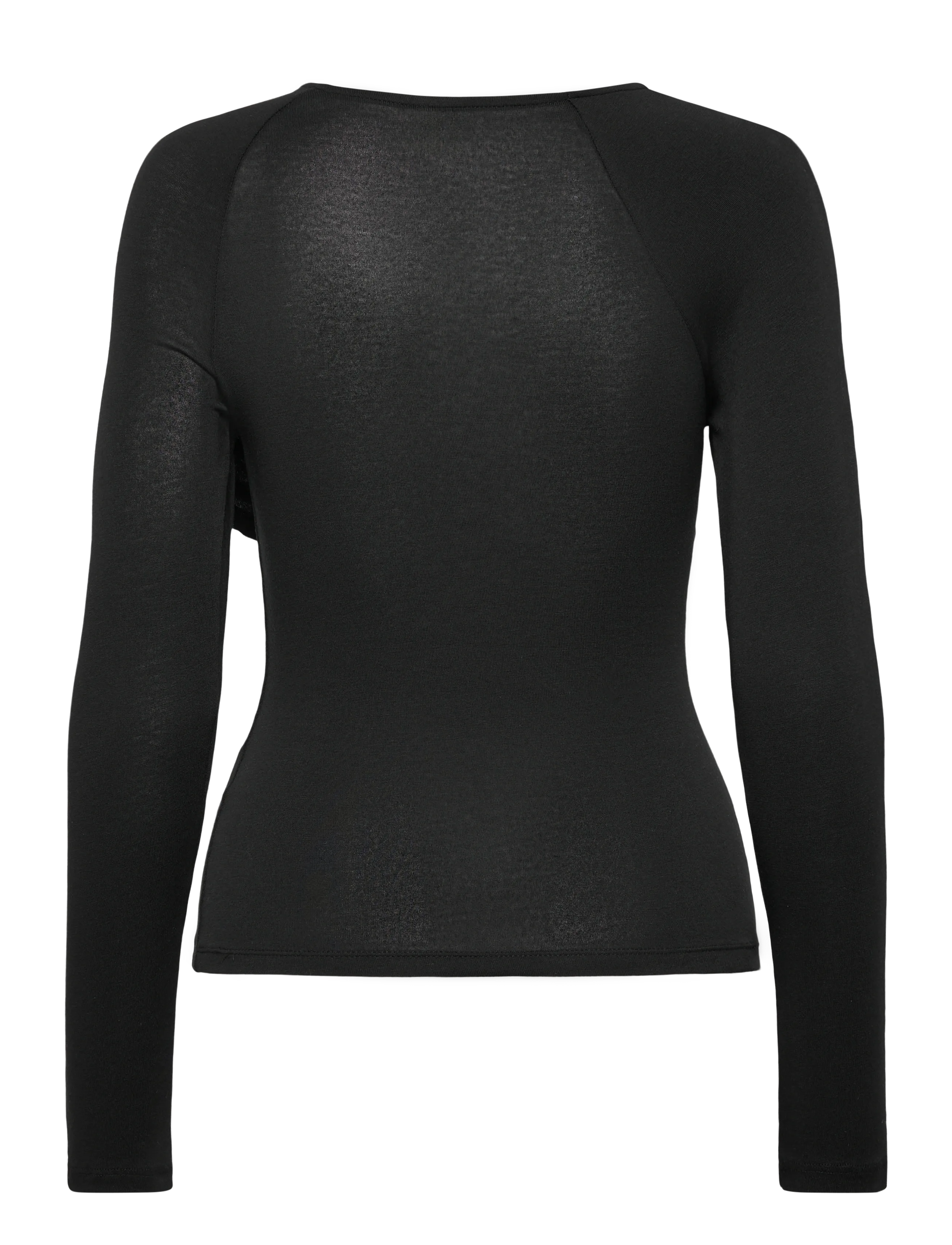 Gina Tricot - Ruched drapy top - langärmlige tops - black (9000) - 1