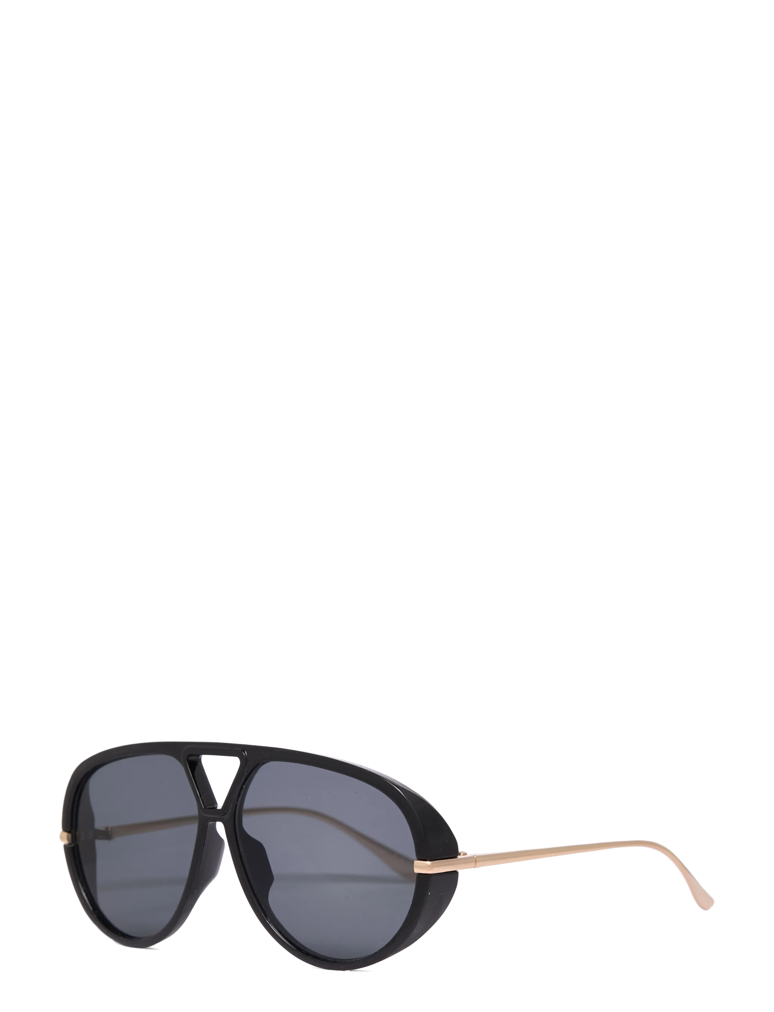 Gina Tricot - Bold aviator sunglasses - pilot - black/gold (9020) - 1