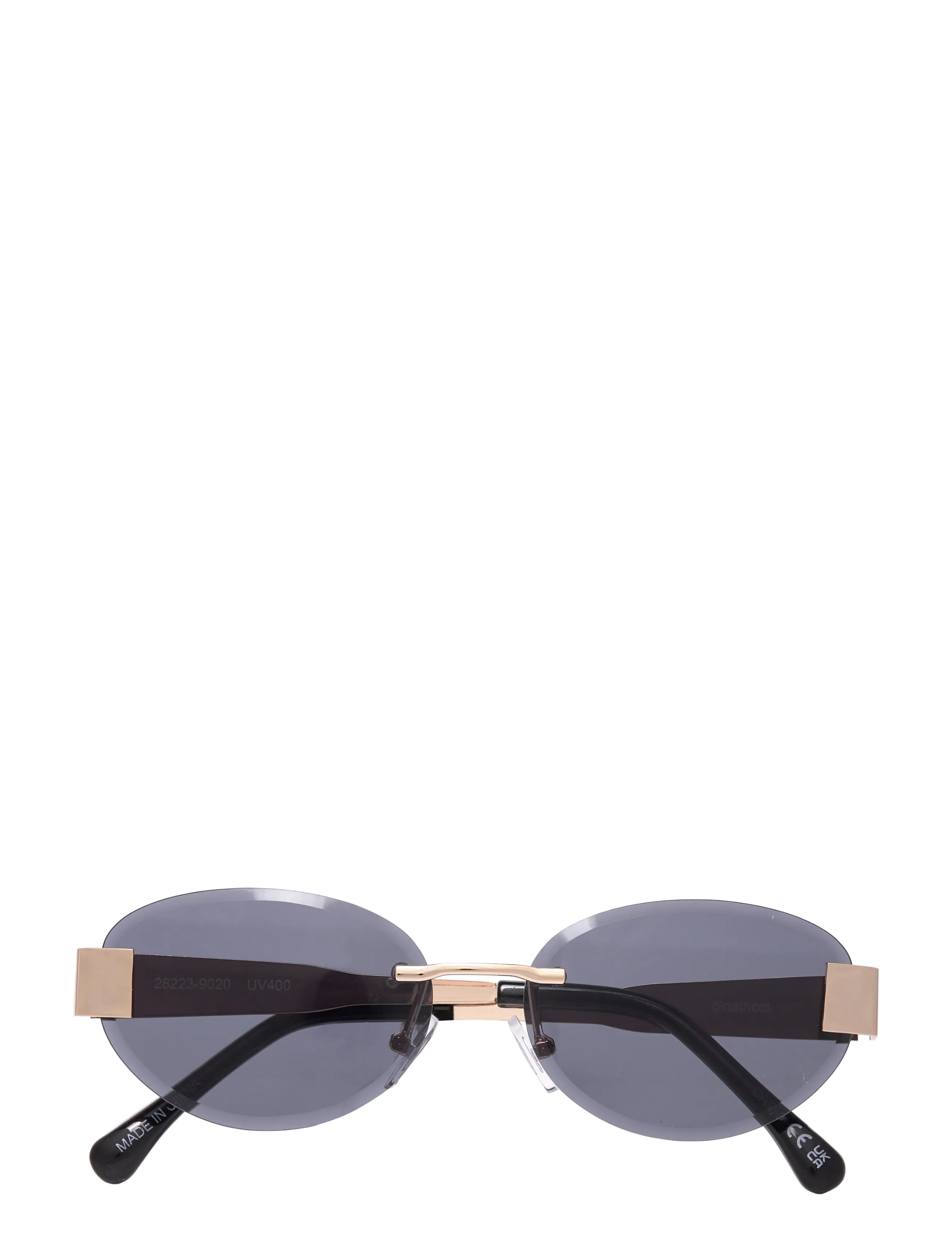 Gina Tricot Rimless Sunglasses, One Size, Gold - Round Frame Frauen
