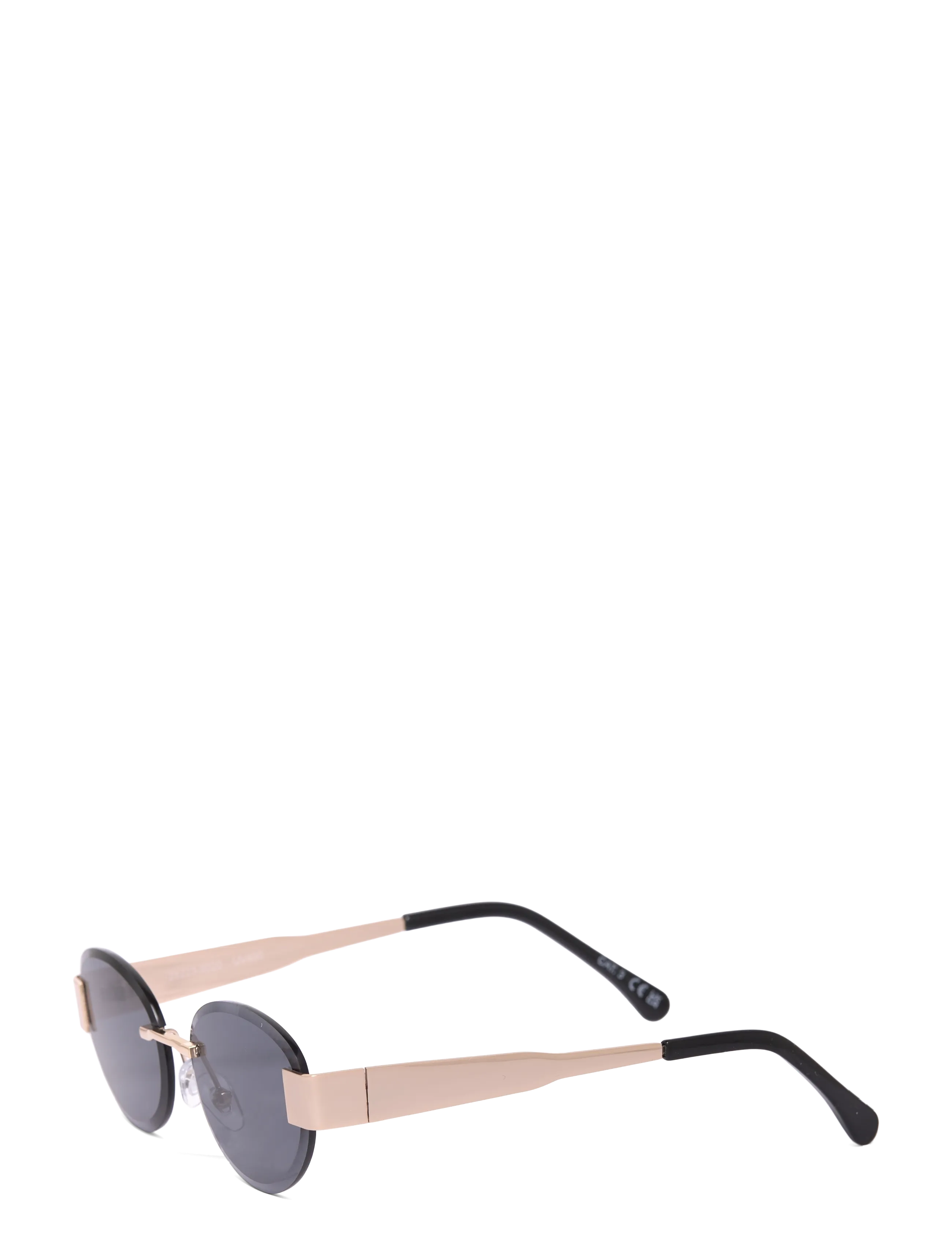 Gina Tricot - Rimless sunglasses - round frame - black/gold (9020) - 1