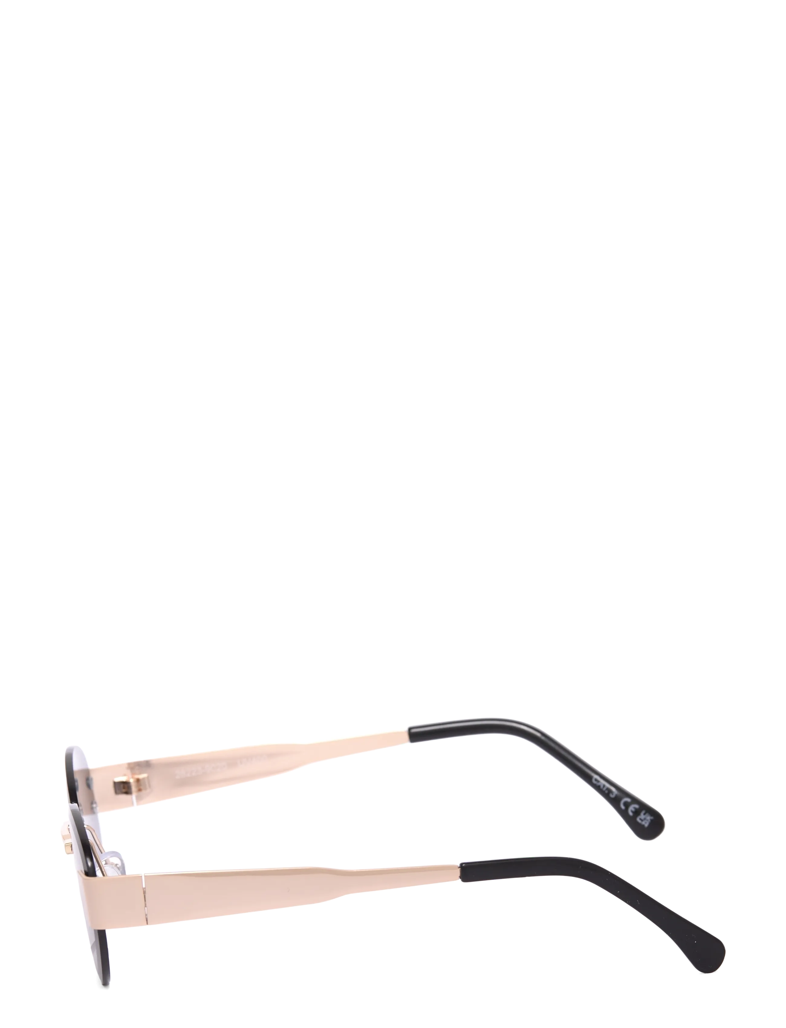 Gina Tricot - Rimless sunglasses - round frame - black/gold (9020) - 2