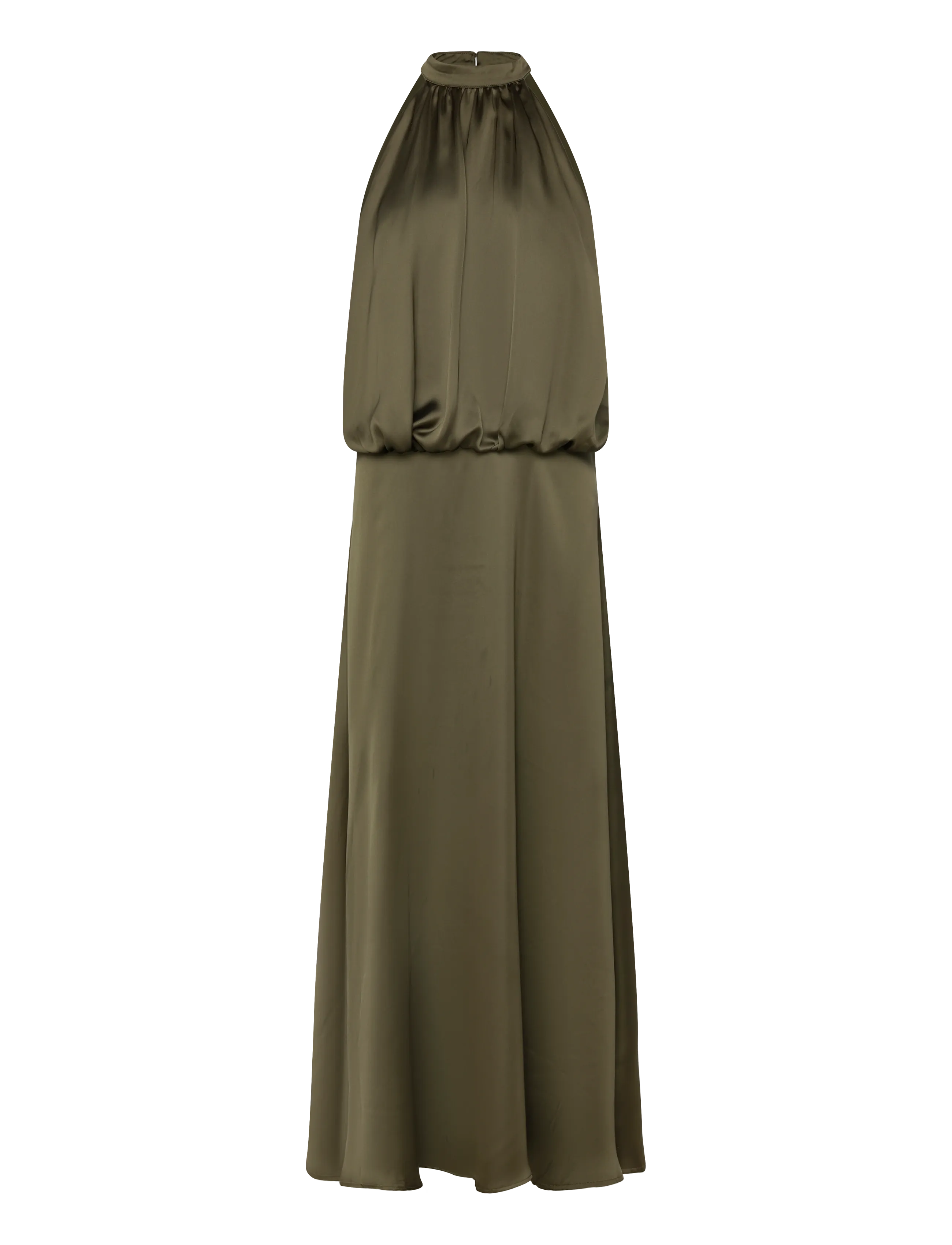 Gina Tricot Satin halterneck maxi dress - Swedish brands - DARK GREEN (6049) / khaki/green