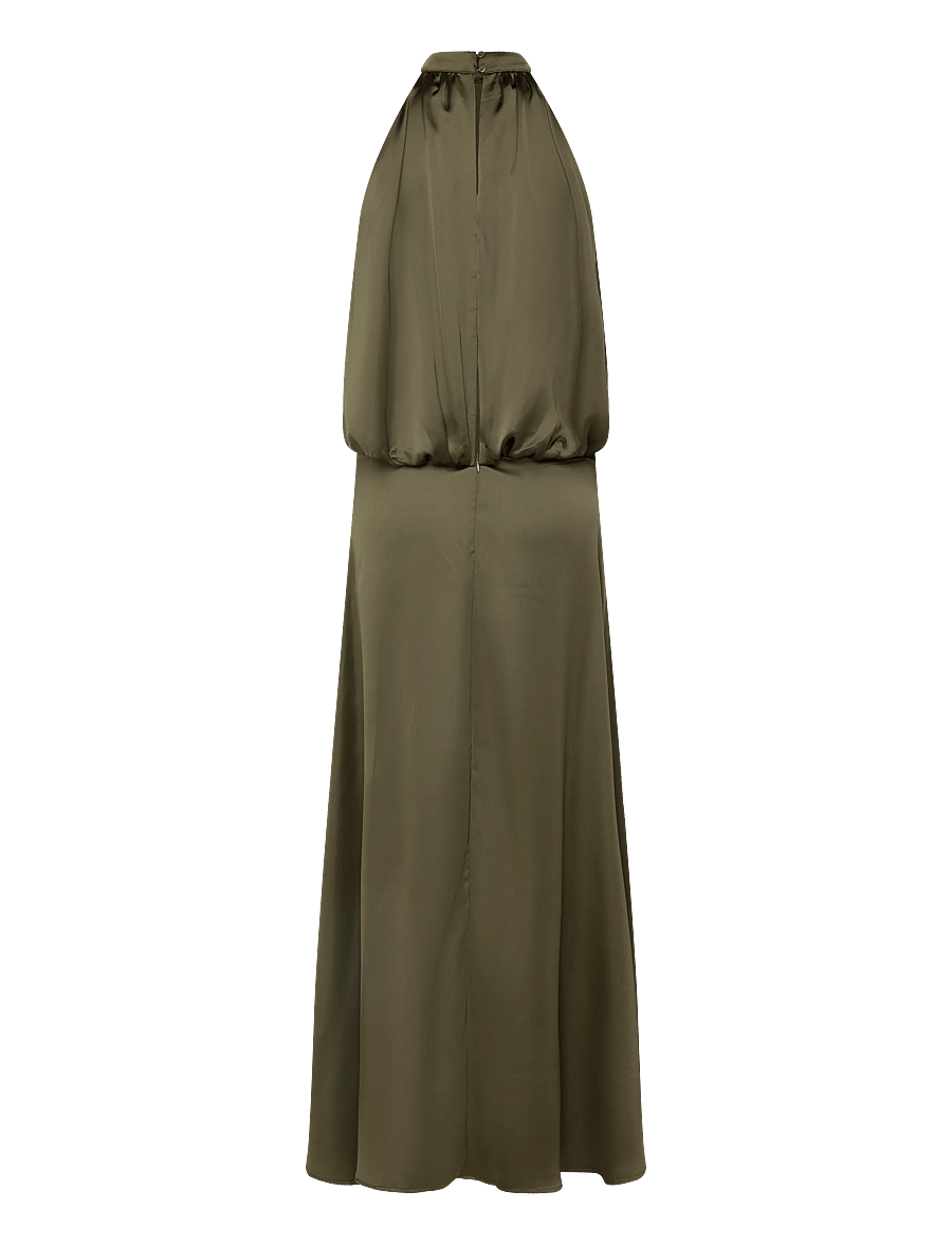 Gina Tricot - Satin halterneck maxi dress - cocktailklänningar - dark green (6049) - 2