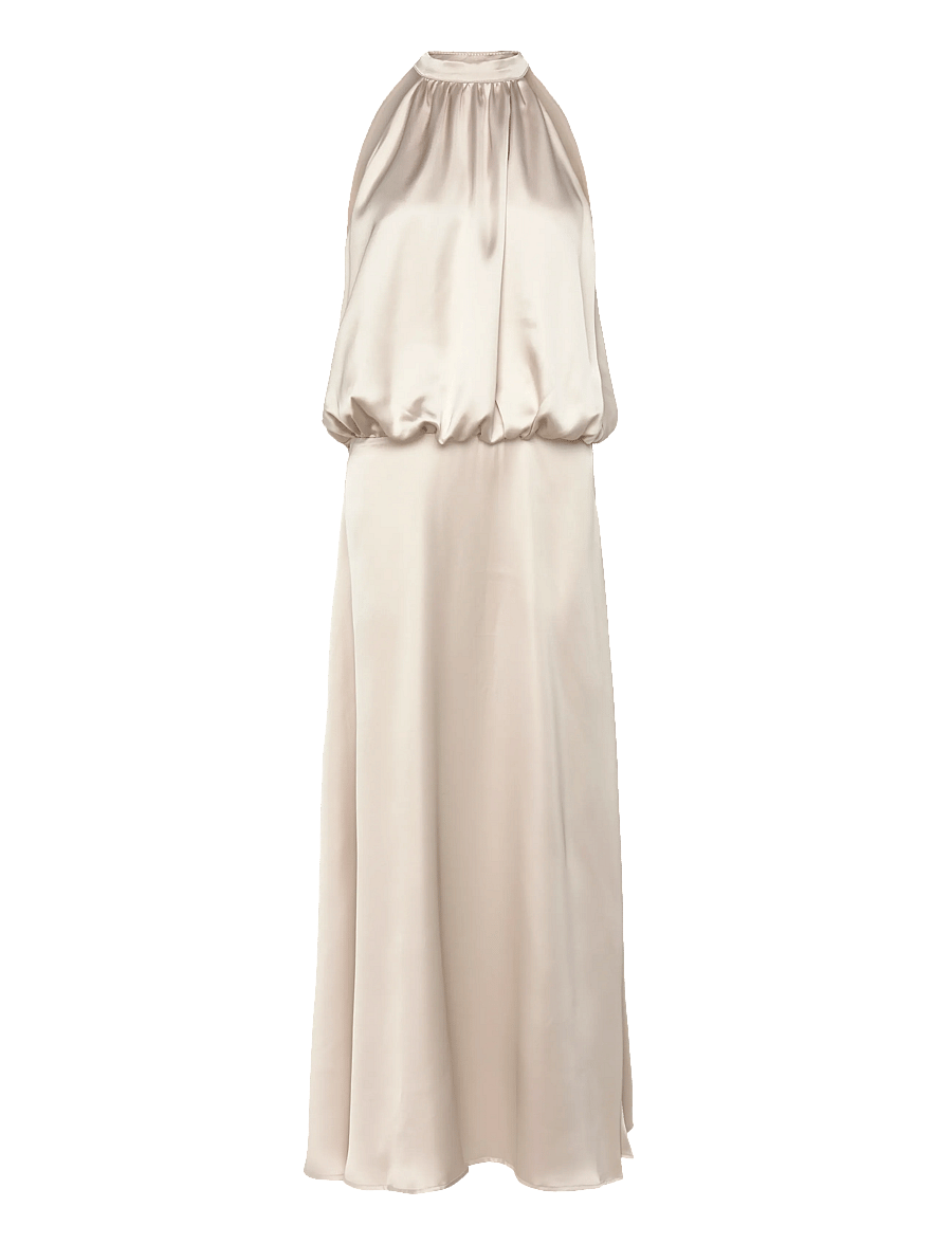 Gina Tricot - Satin halterneck maxi dress - cocktailkjoler - light beige (7070) - 1