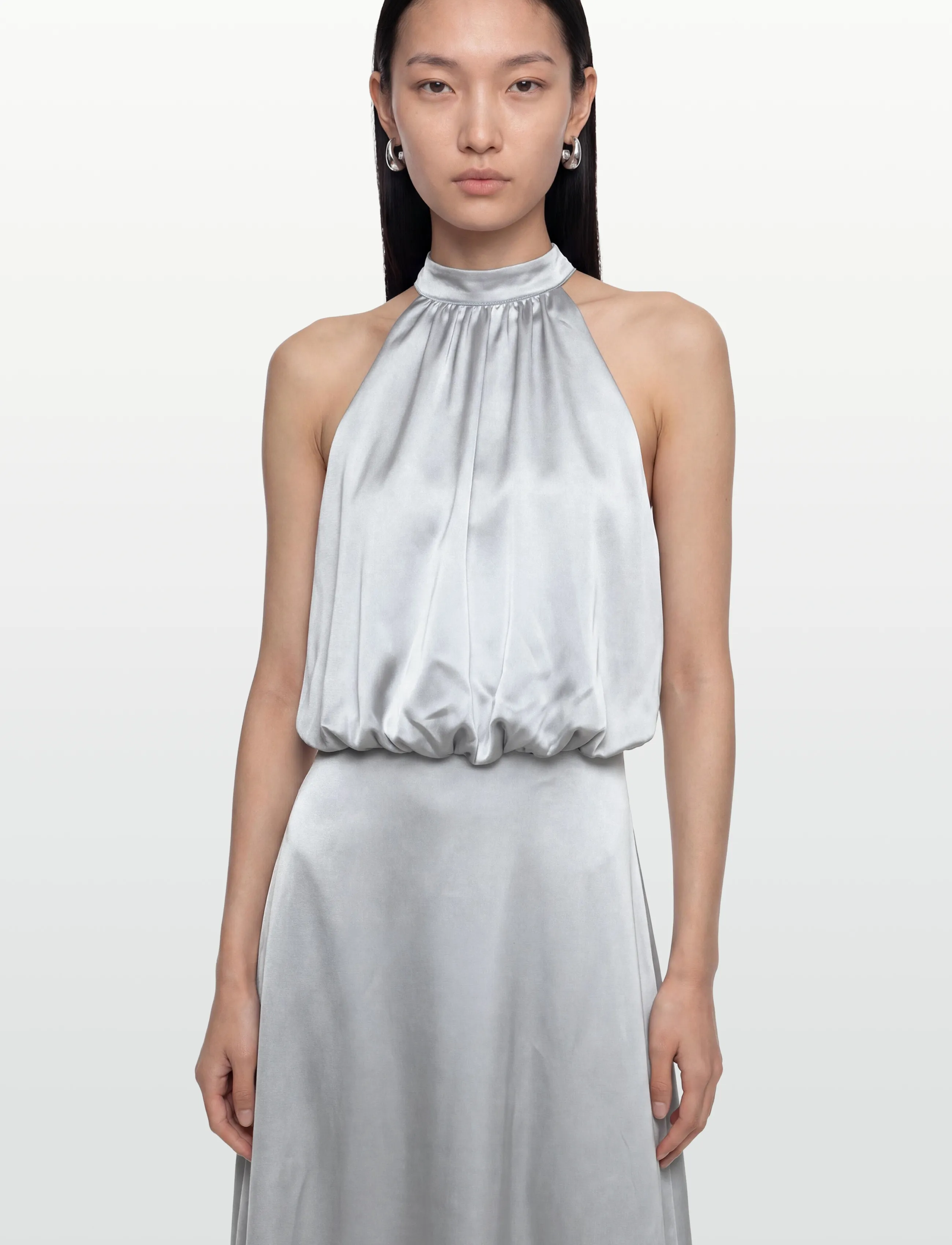 Gina Tricot - Satin halterneck maxi dress - cocktailkjoler - light blue (5439) - 3