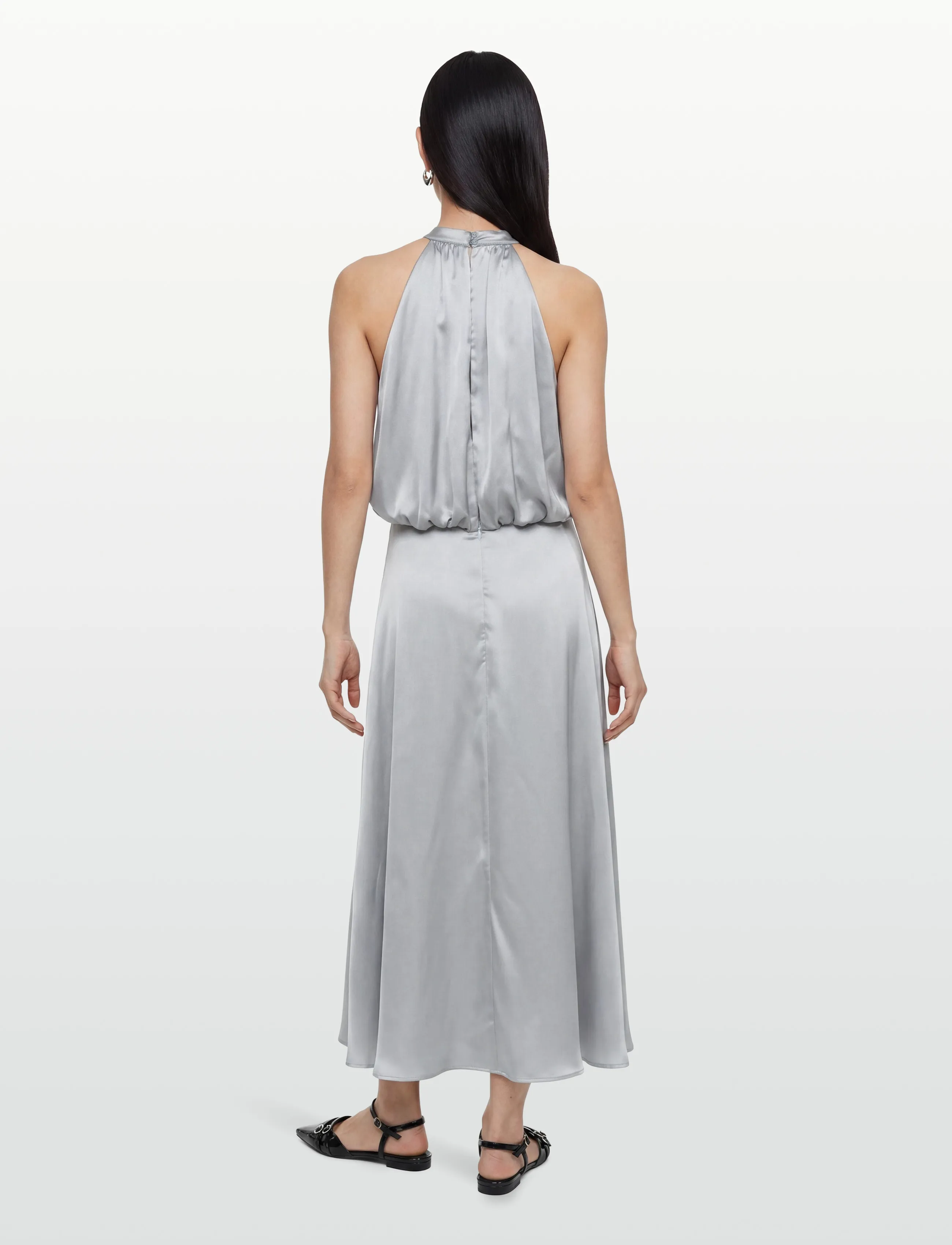 Gina Tricot - Satin halterneck maxi dress - cocktailkjoler - light blue (5439) - 4