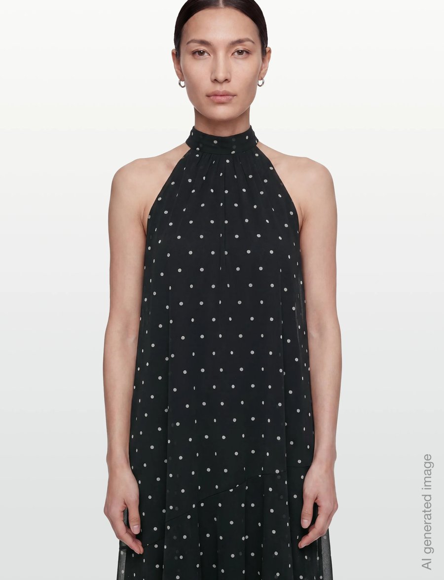 Gina Tricot - Halterneck asymmetric dress - vakarinės suknelės - black/white dot (9726) - 3