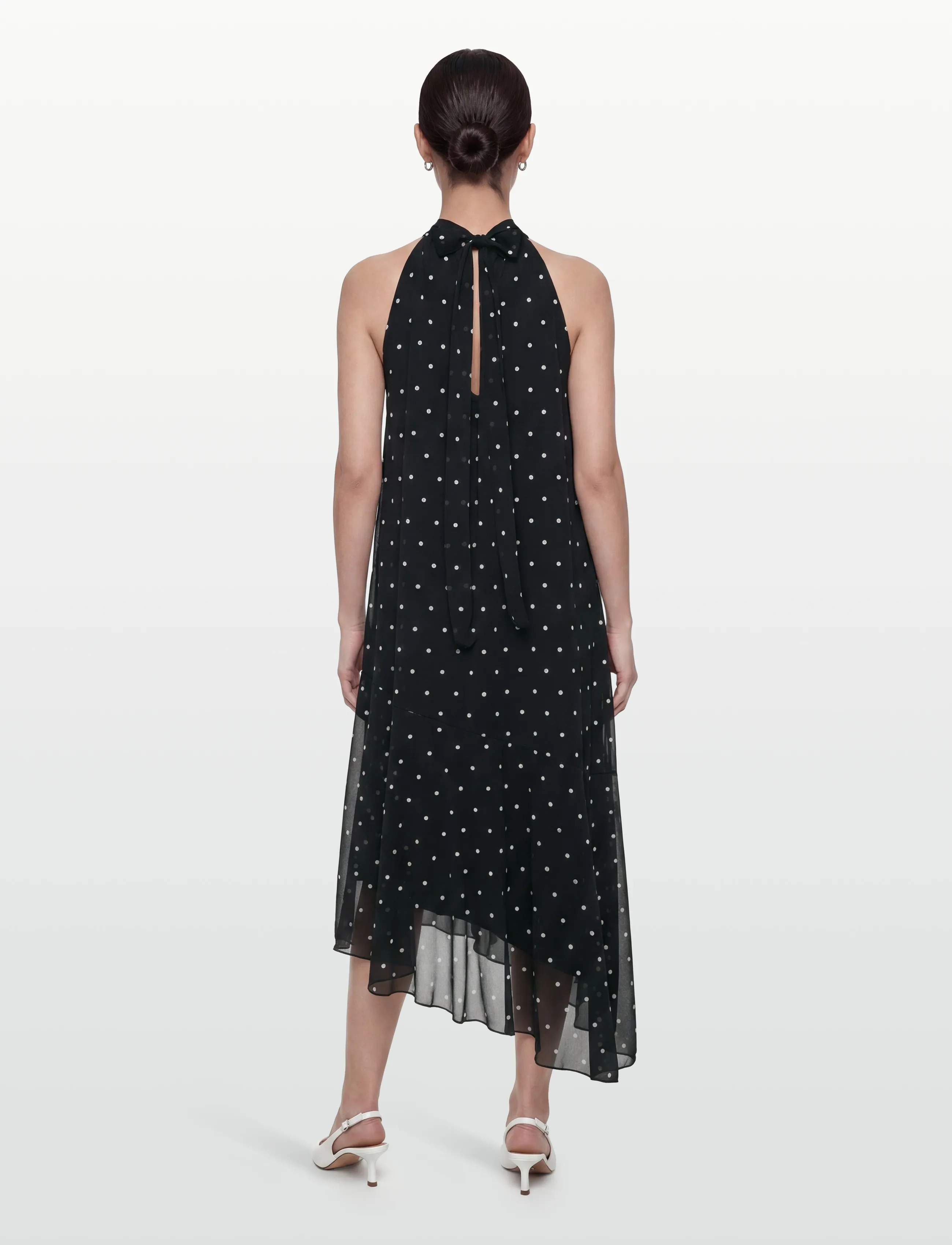 Gina Tricot - Halterneck asymmetric dress - Õhtukleidid - black/white dot (9726) - 4