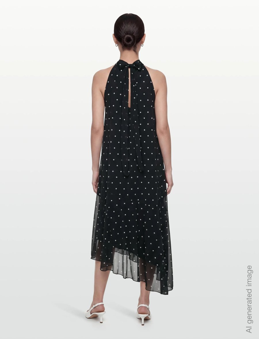 Gina Tricot - Halterneck asymmetric dress - vakarinės suknelės - black/white dot (9726) - 4