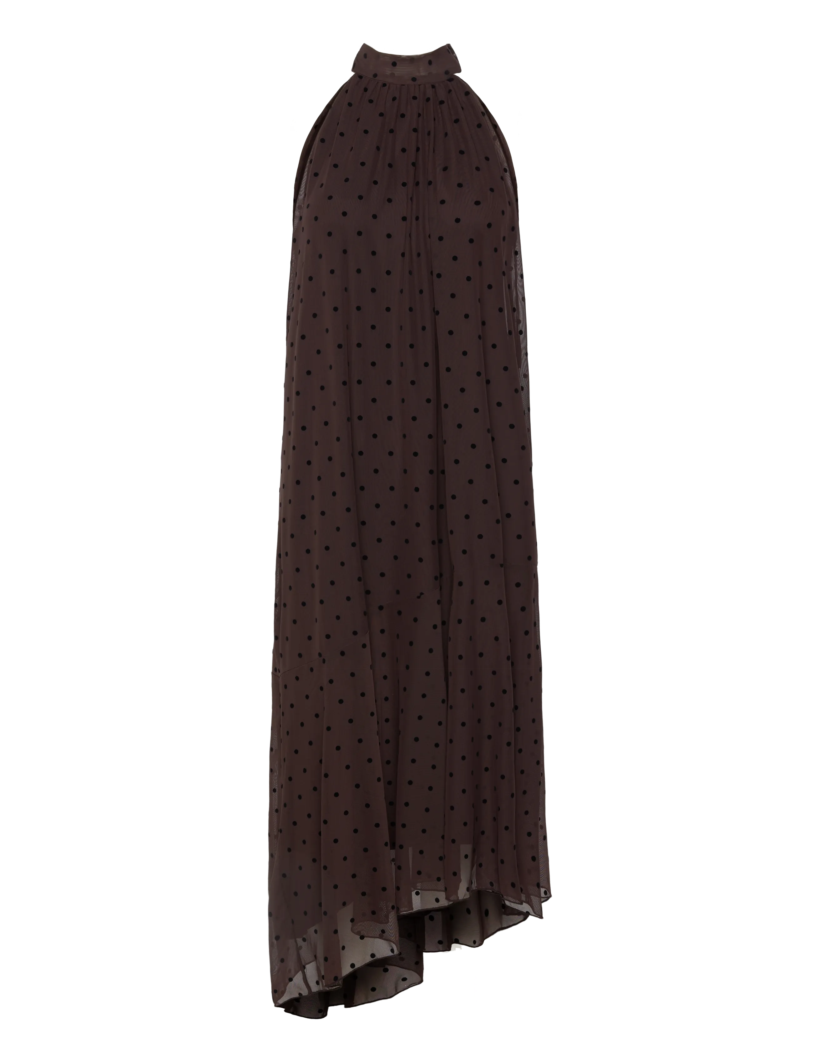 Gina Tricot Halterneck asymmetric dress - Summer Dresses - BROWN DOT AOP (7963) / brown