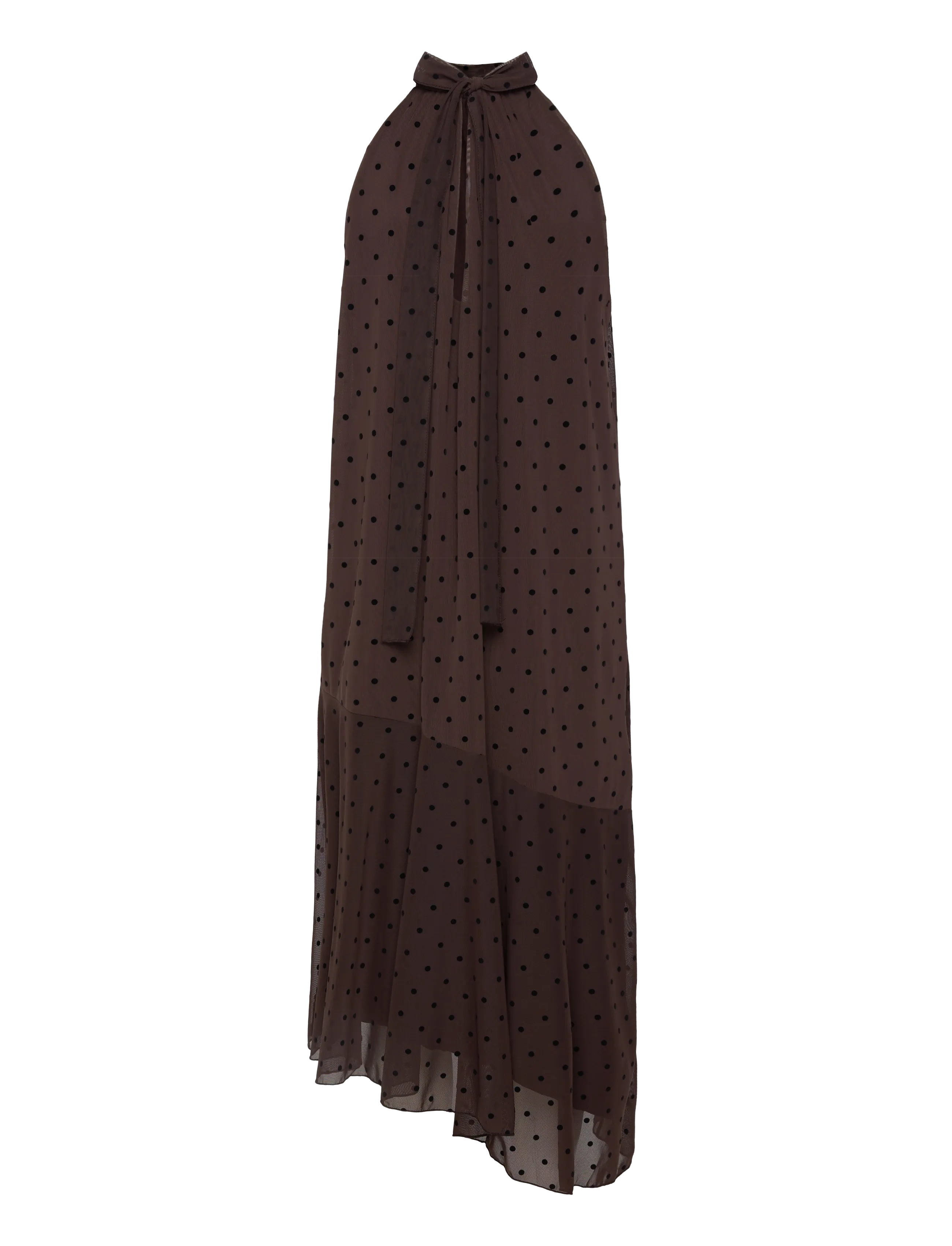Gina Tricot - Halterneck asymmetric dress - abendkleider - brown dot aop (7963) - 2