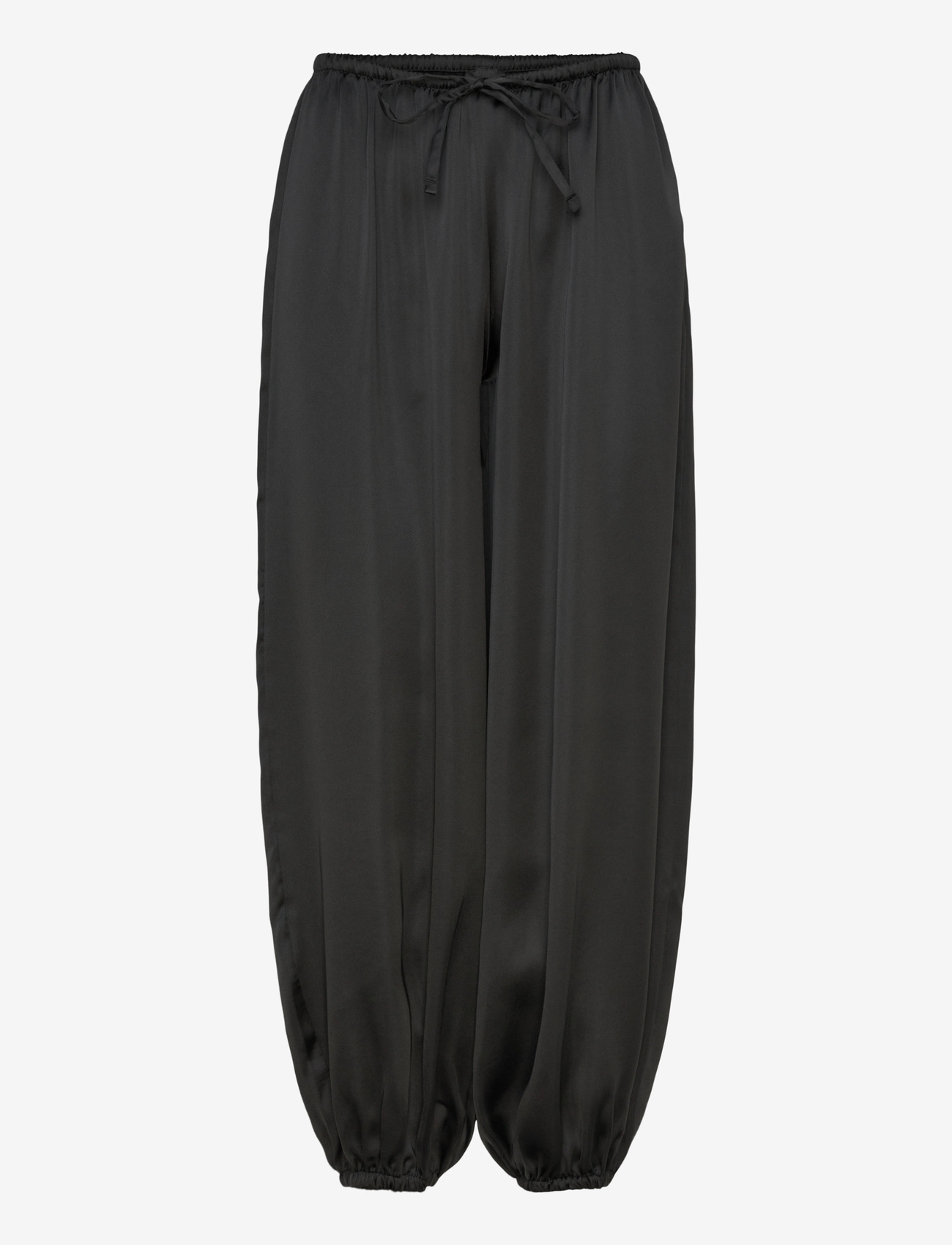 Gina Tricot - Satin balloon trousers - barrelbyxor - black (9000) - 0