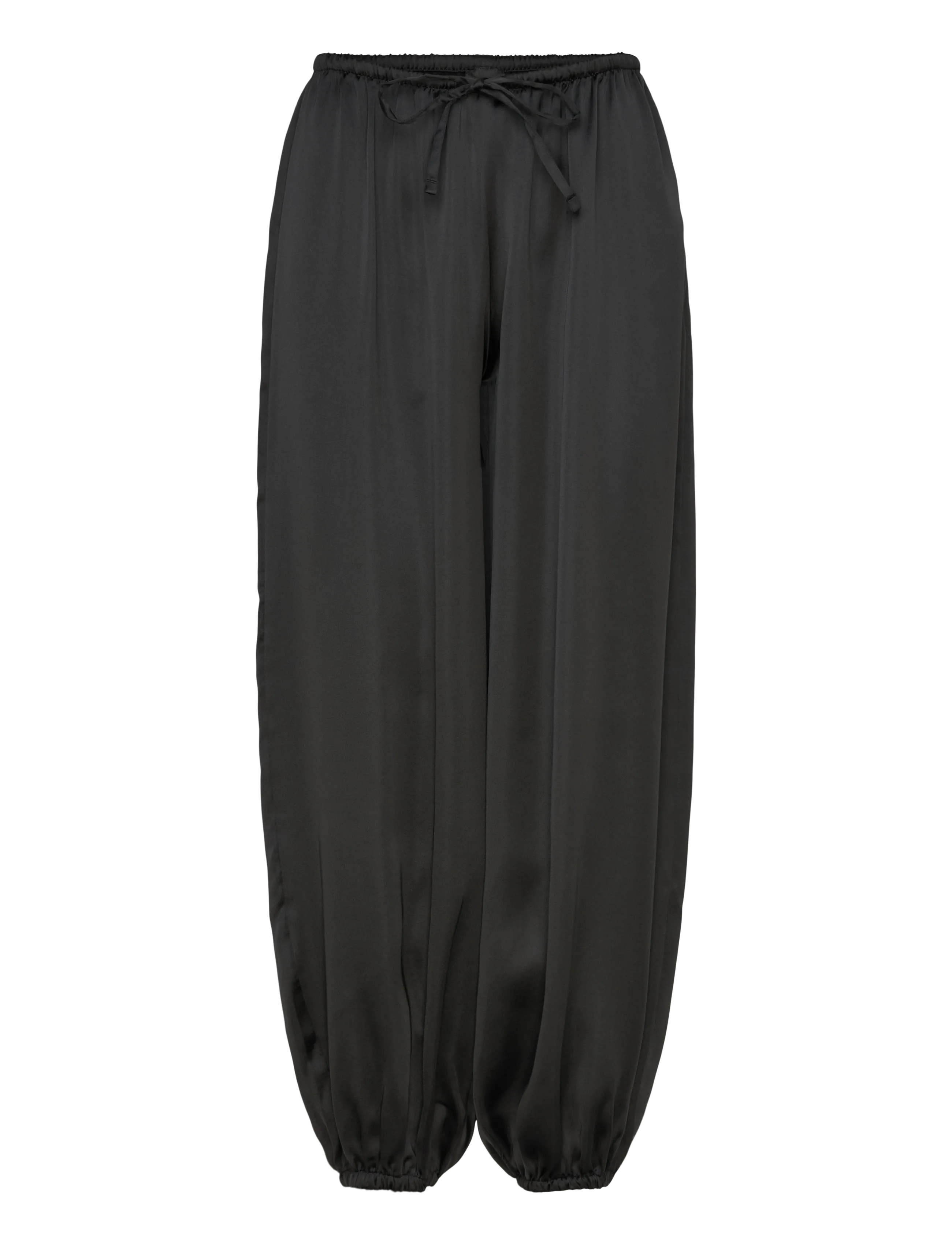 Gina Tricot Satin balloon trousers - Vide bukser - BLACK (9000) / black
