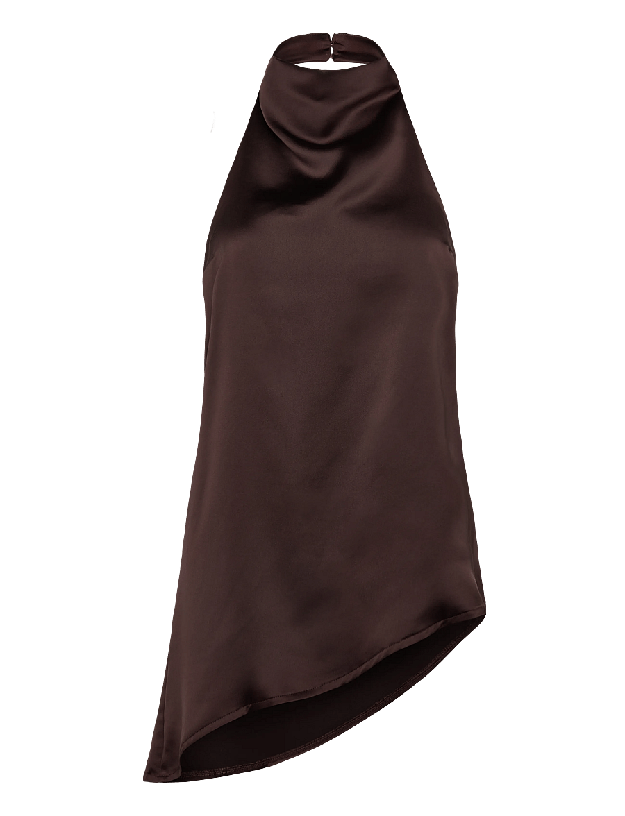 Gina Tricot - Halterneck tunic top - varrukateta pluusid - chocolate plum (4015) - 0