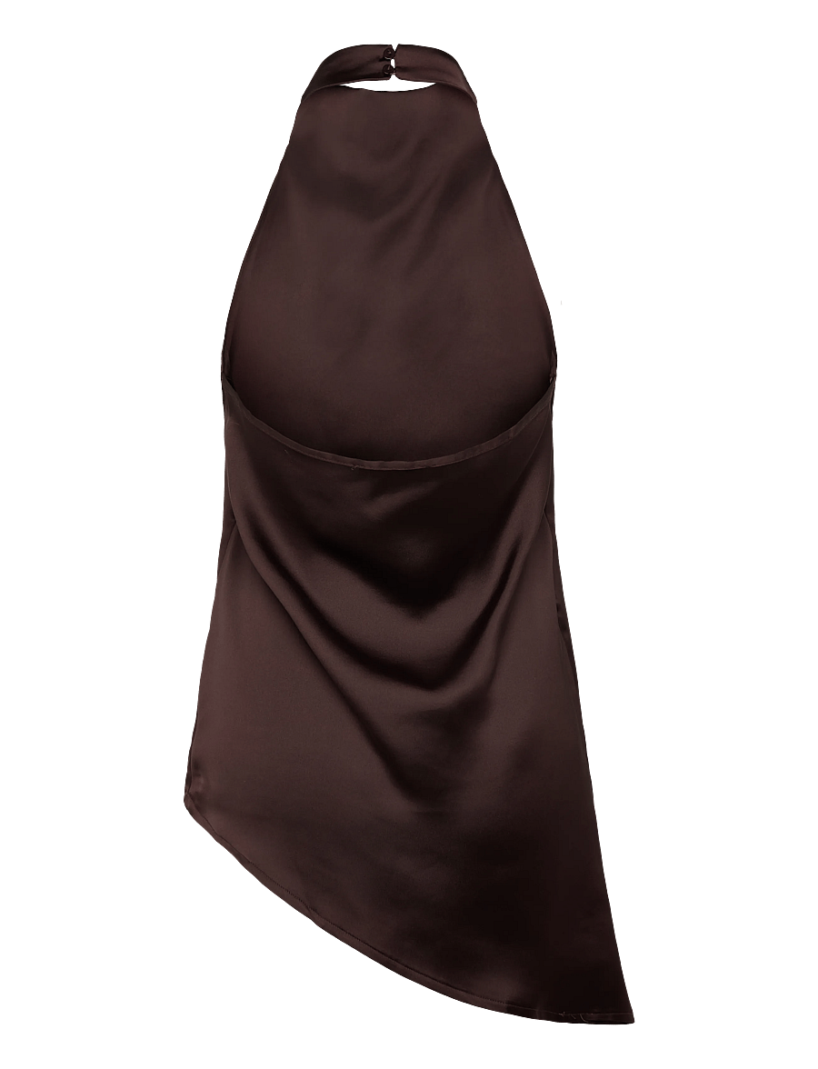 Gina Tricot - Halterneck tunic top - varrukateta pluusid - chocolate plum (4015) - 1