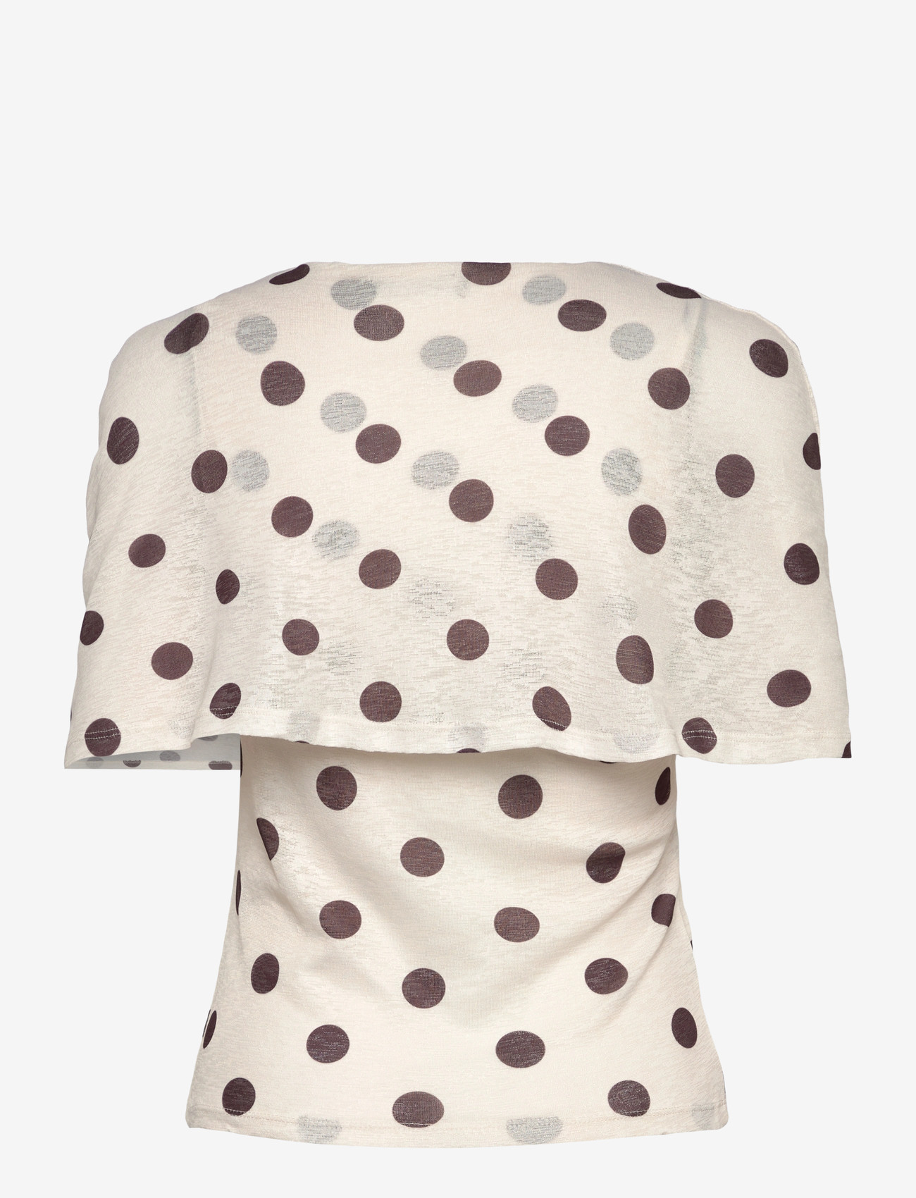 Gina Tricot - Cape ruched top - cream dot - 1