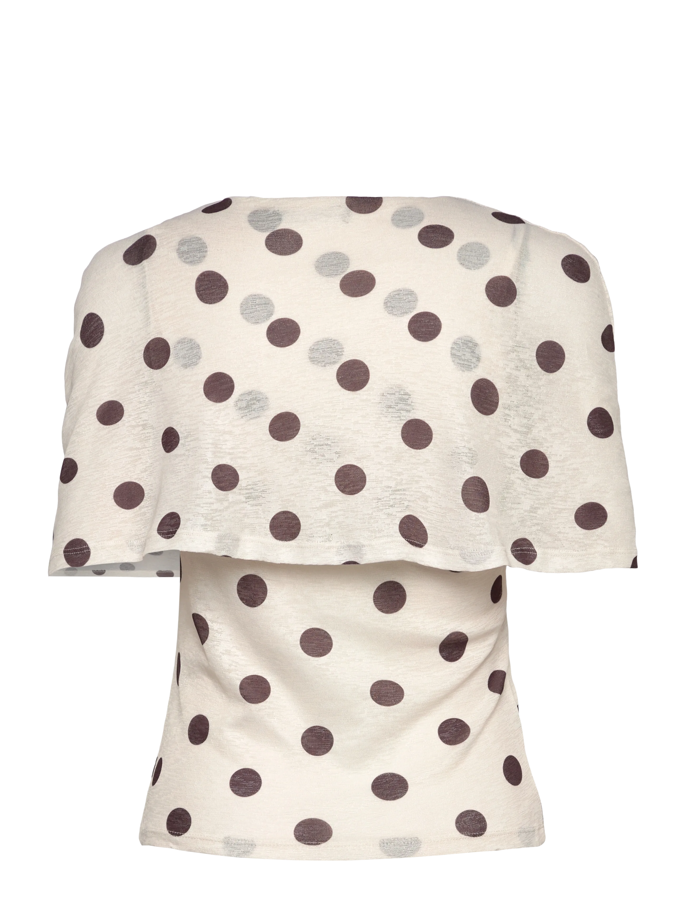 Gina Tricot - Cape ruched top - cream dot - 1