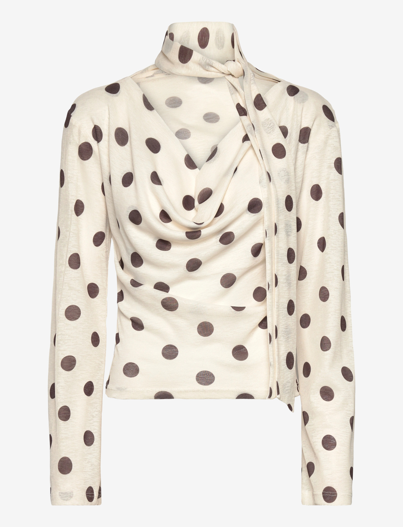 Gina Tricot - Drapy top - cream dot - 0