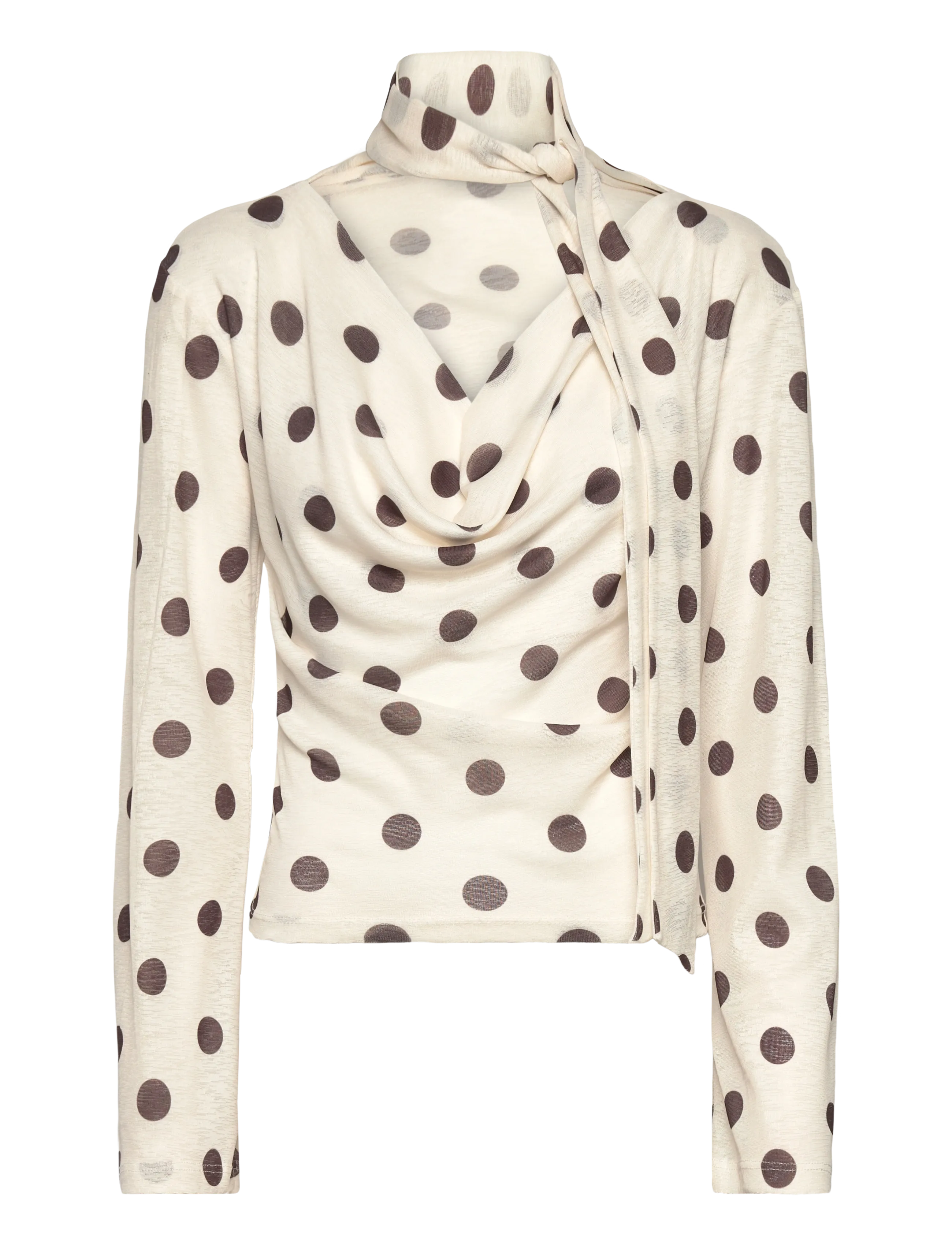 Gina Tricot Drapy top - Gina Tricot - CREAM DOT / cream