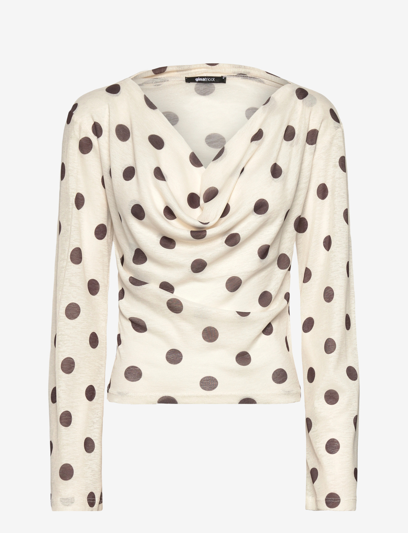 Gina Tricot - Drapy top - cream dot - 1