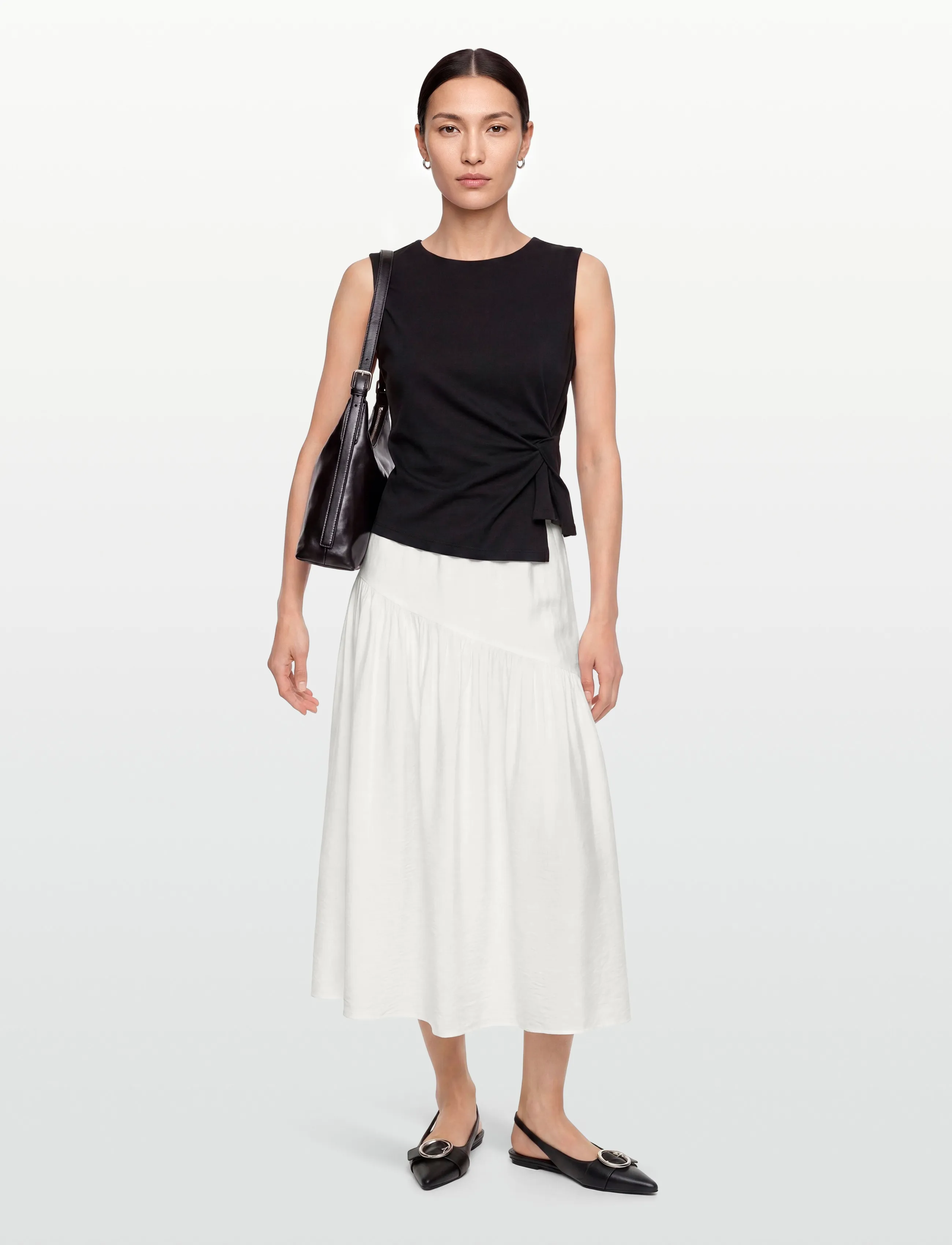 Gina Tricot Dropped waist skirt - Seelikud - OFFWHITE / cream