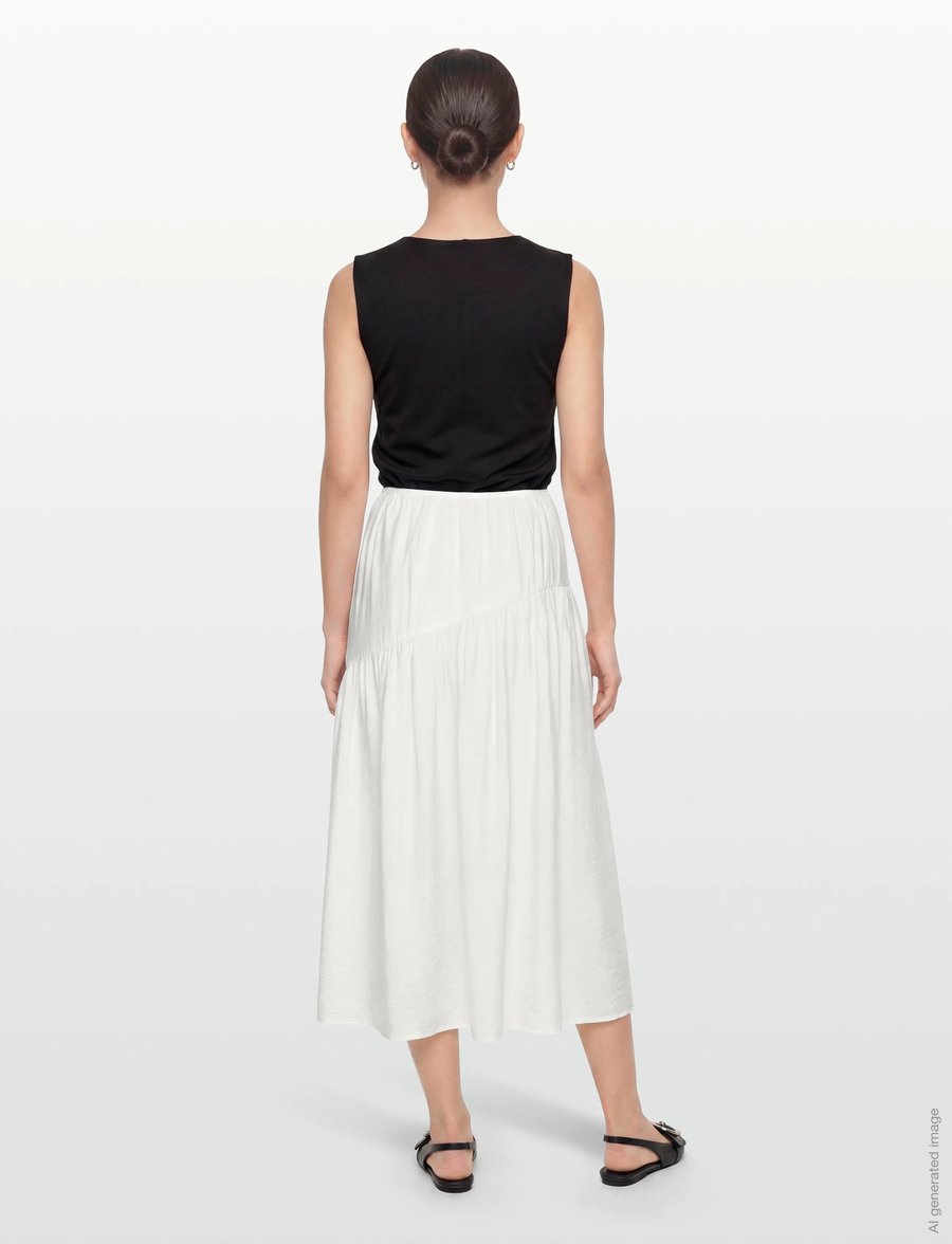 Gina Tricot - Dropped waist skirt - lange rokken - offwhite - 4