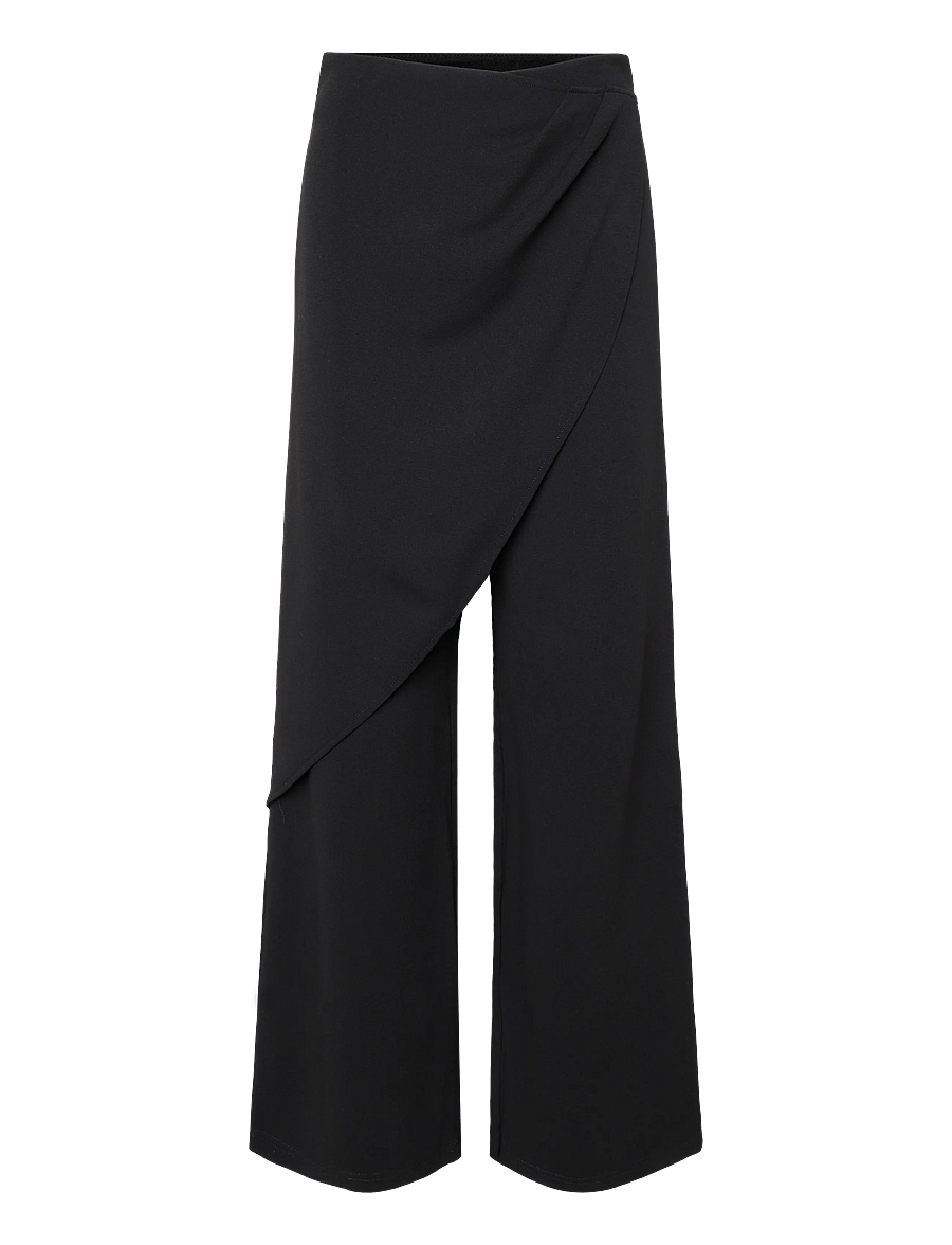 Gina Tricot - Wrap trousers - bukser med brede ben - black (9000) - 0