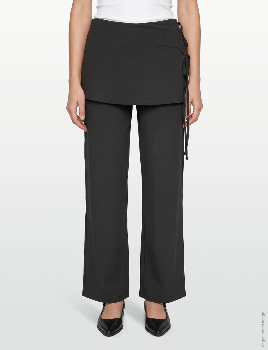 Gina Tricot - Skirt trousers - wide leg trousers - black (9000) - 4