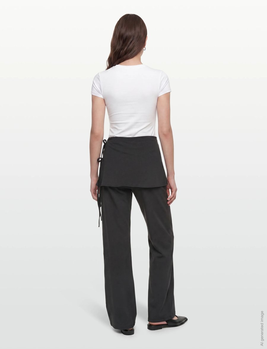 Gina Tricot - Skirt trousers - wide leg trousers - black (9000) - 5