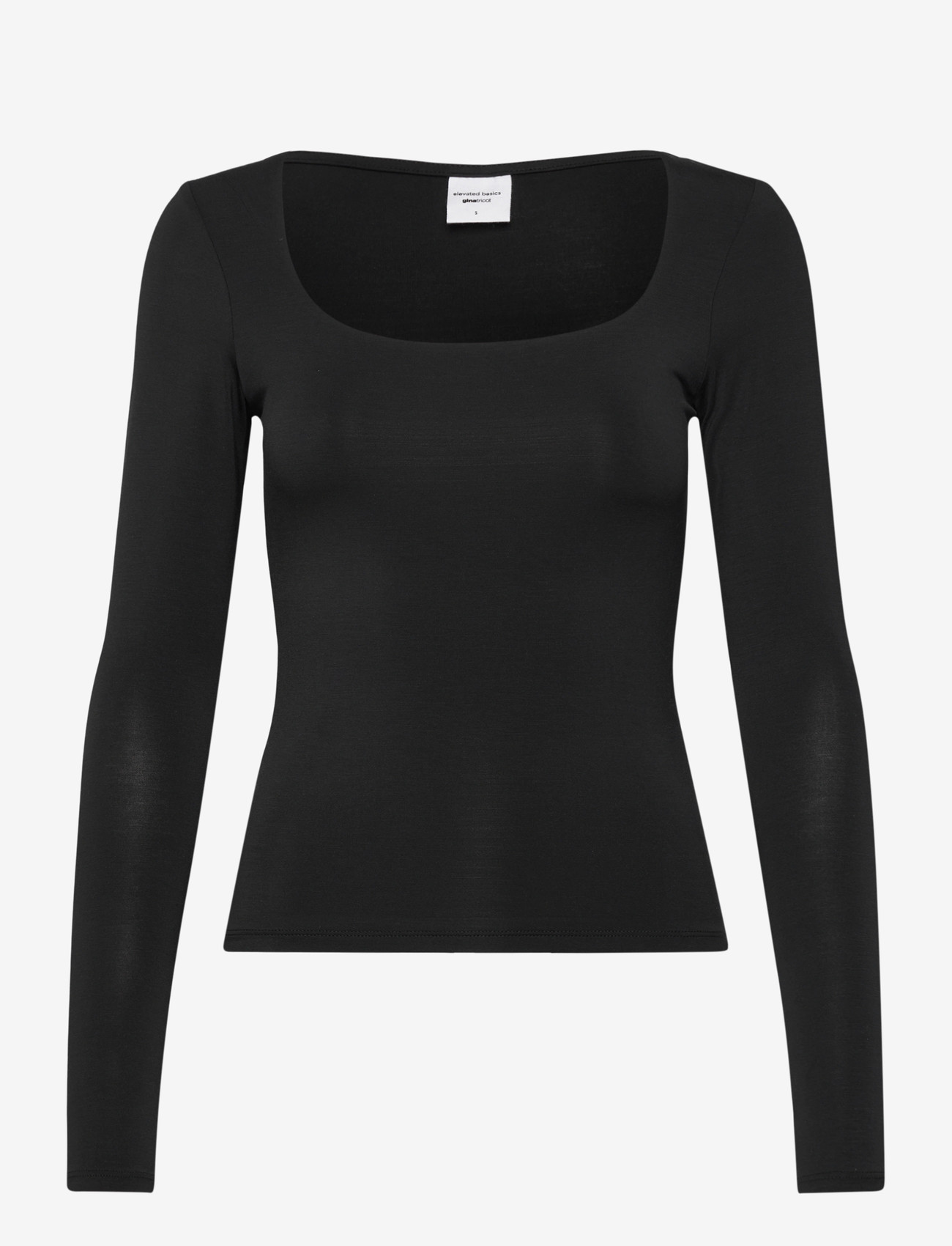 Gina Tricot - Slim fit scoop neck top - pikkade varrukatega alussärgid - black (9000) - 0