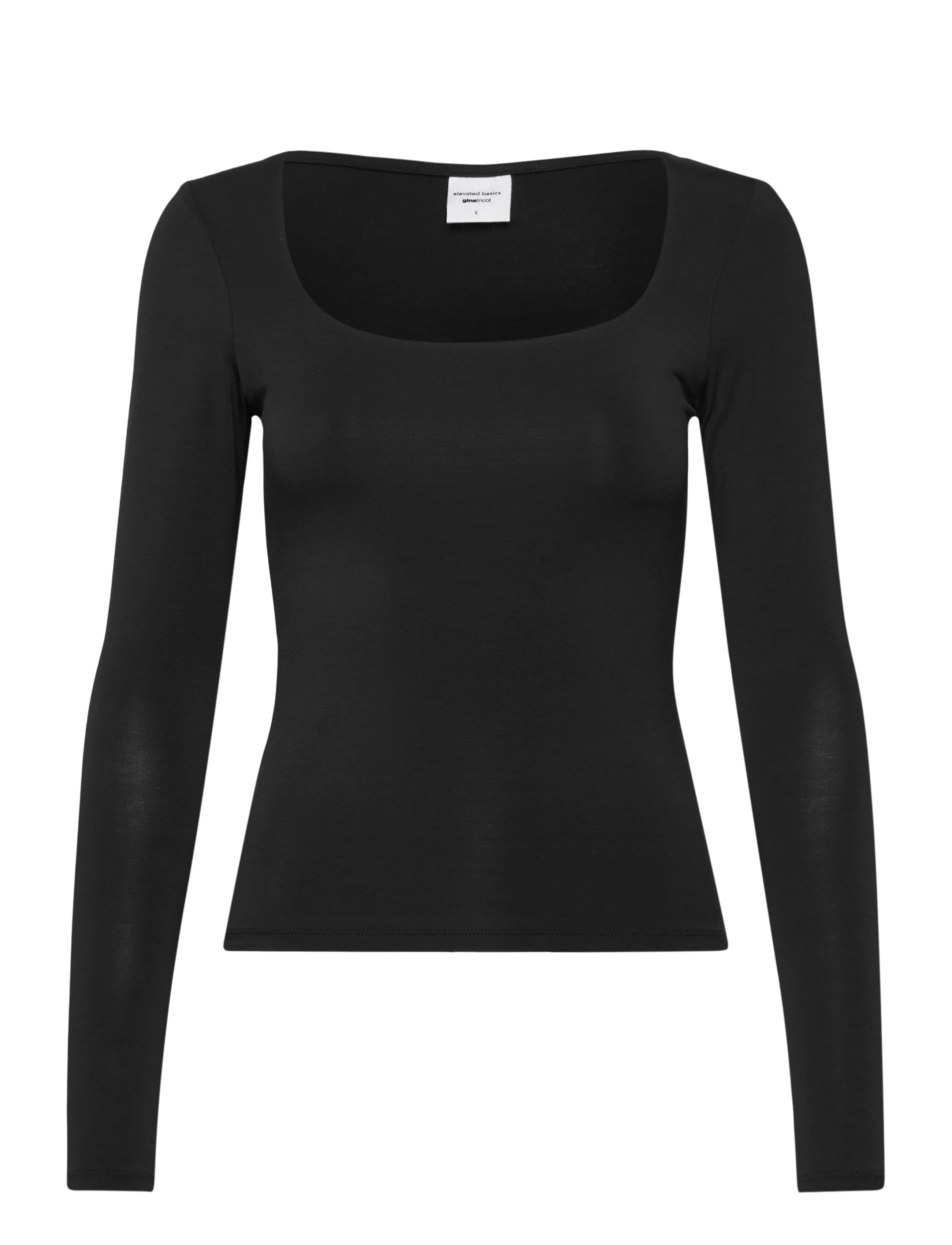 Gina Tricot Slim fit scoop neck top - T-särgid ja alussärgid - BLACK (9000) / black
