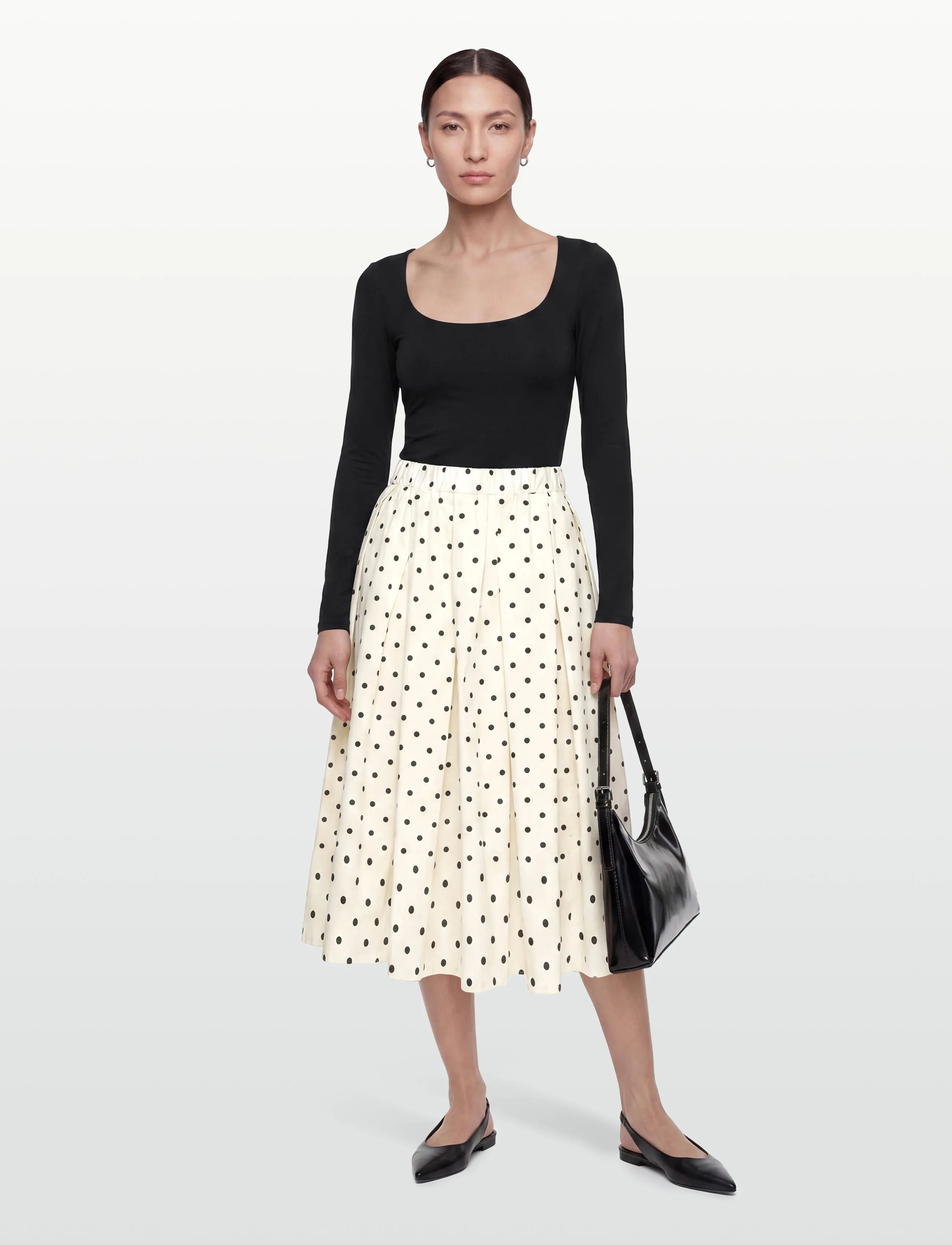 Gina Tricot Slim fit scoop neck top - Langärmlige Tops - BLACK (9000) / black