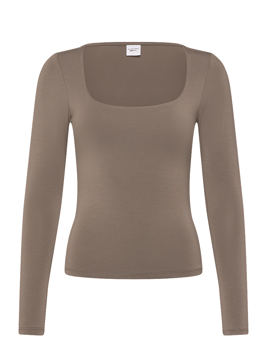 Gina Tricot - Slim fit scoop neck top - langærmede toppe - falcon (7092) - 1