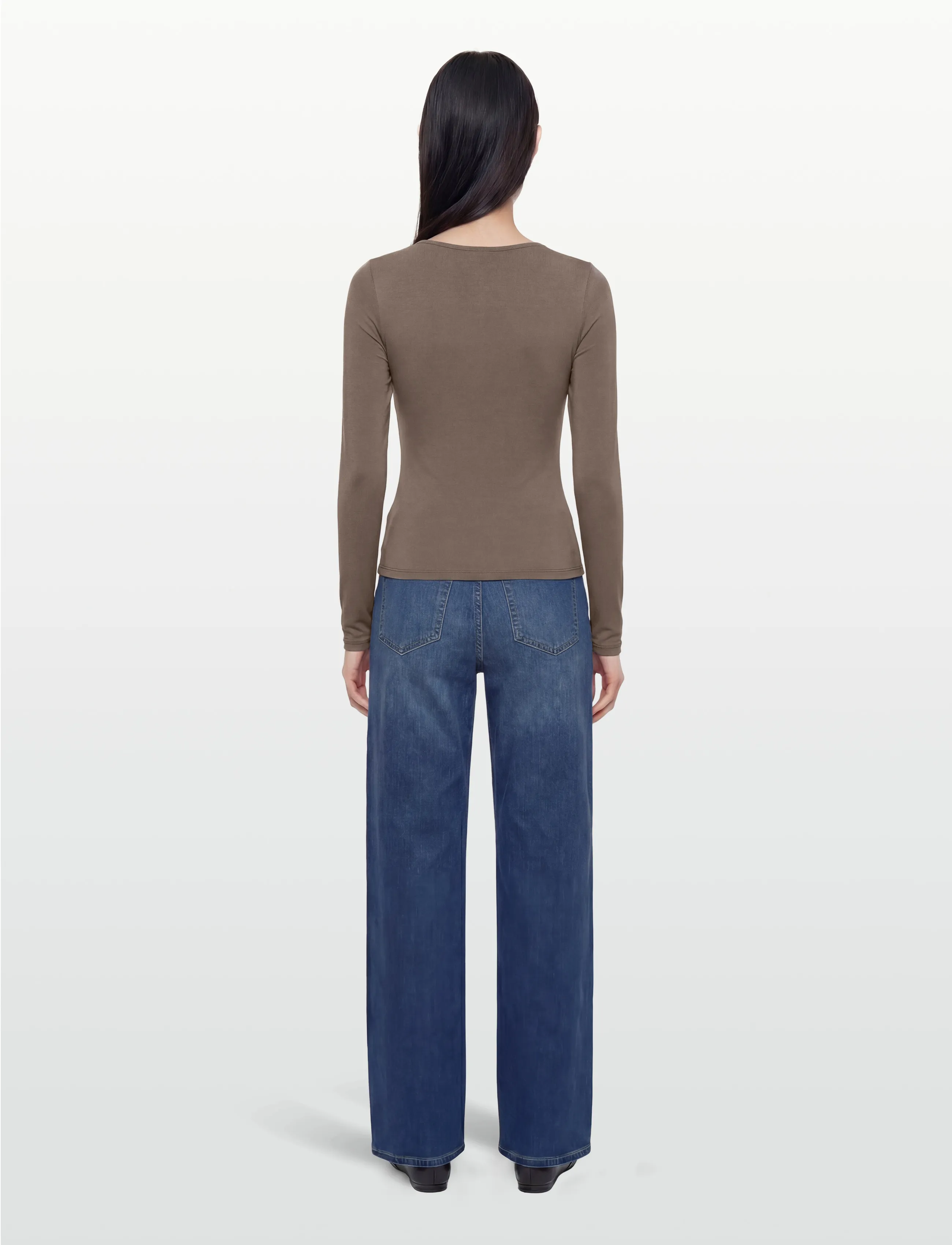 Gina Tricot - Slim fit scoop neck top - langærmede toppe - falcon (7092) - 4