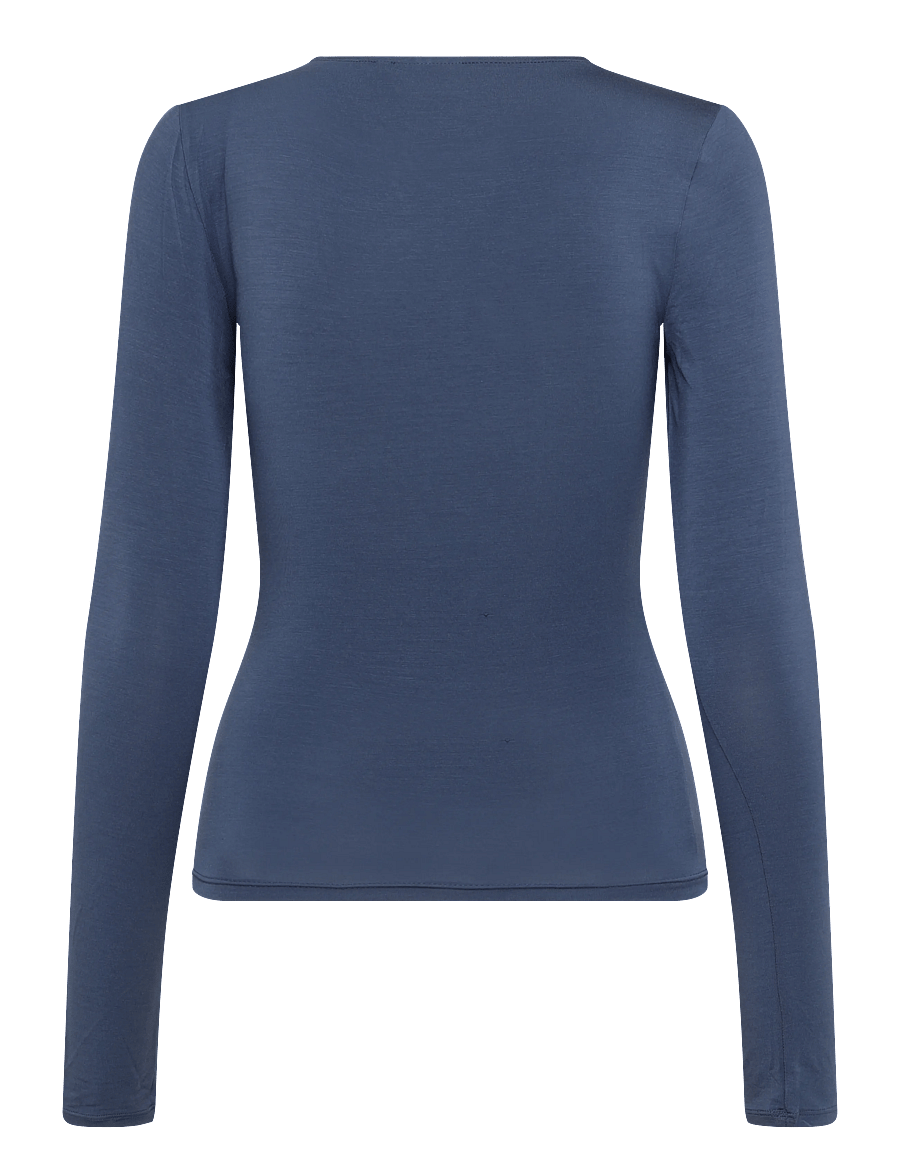 Gina Tricot - Slim fit long sleeve top - palaidinukės ilgomis rankovėmis - dusty blue (5326) - 1