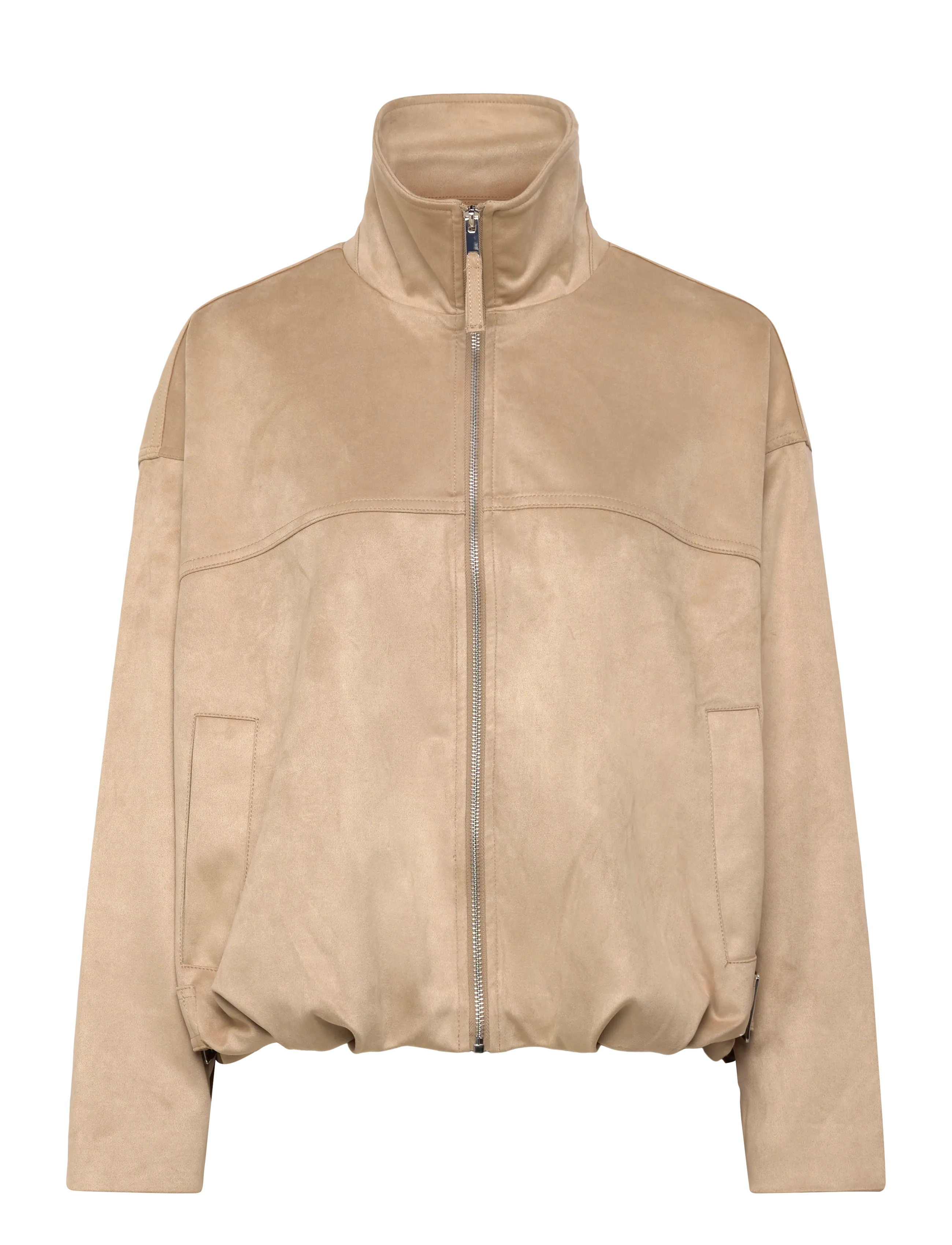 Gina Tricot Faux suede high neck jacket - Nyheter - BEIGE (1040) / beige