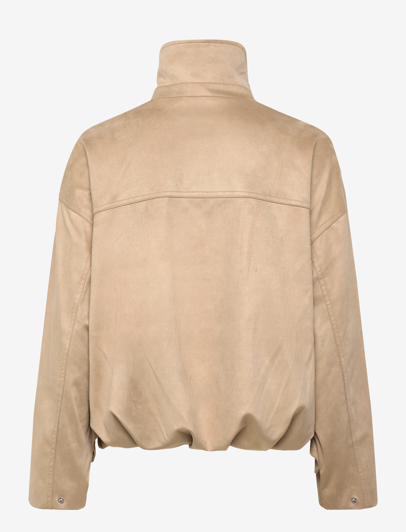 Gina Tricot - Faux suede high neck jacket - forårsjakker - beige (1040) - 1