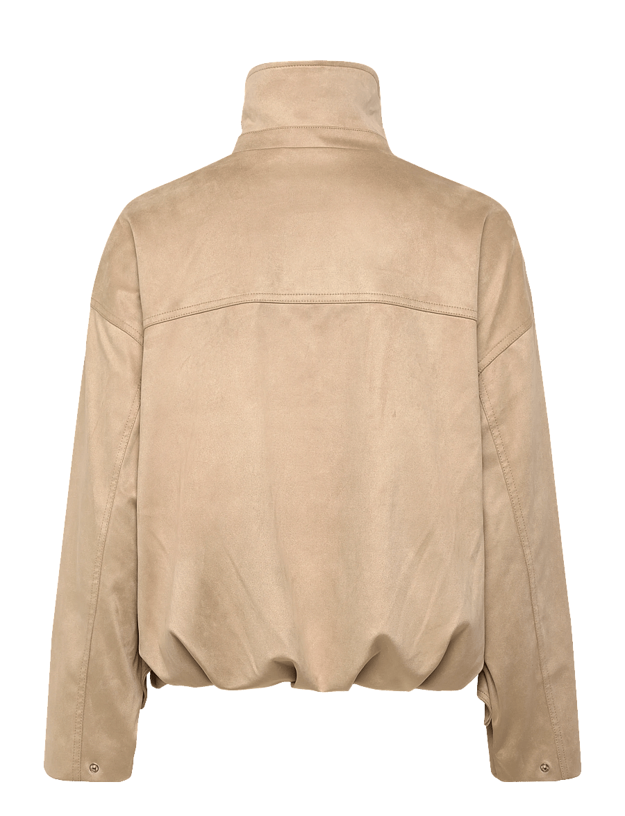 Gina Tricot - Faux suede high neck jacket - lentejassen - beige (1040) - 1