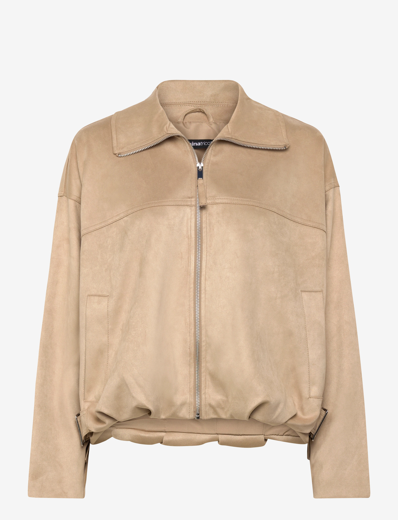 Gina Tricot - Faux suede high neck jacket - forårsjakker - beige (1040) - 2