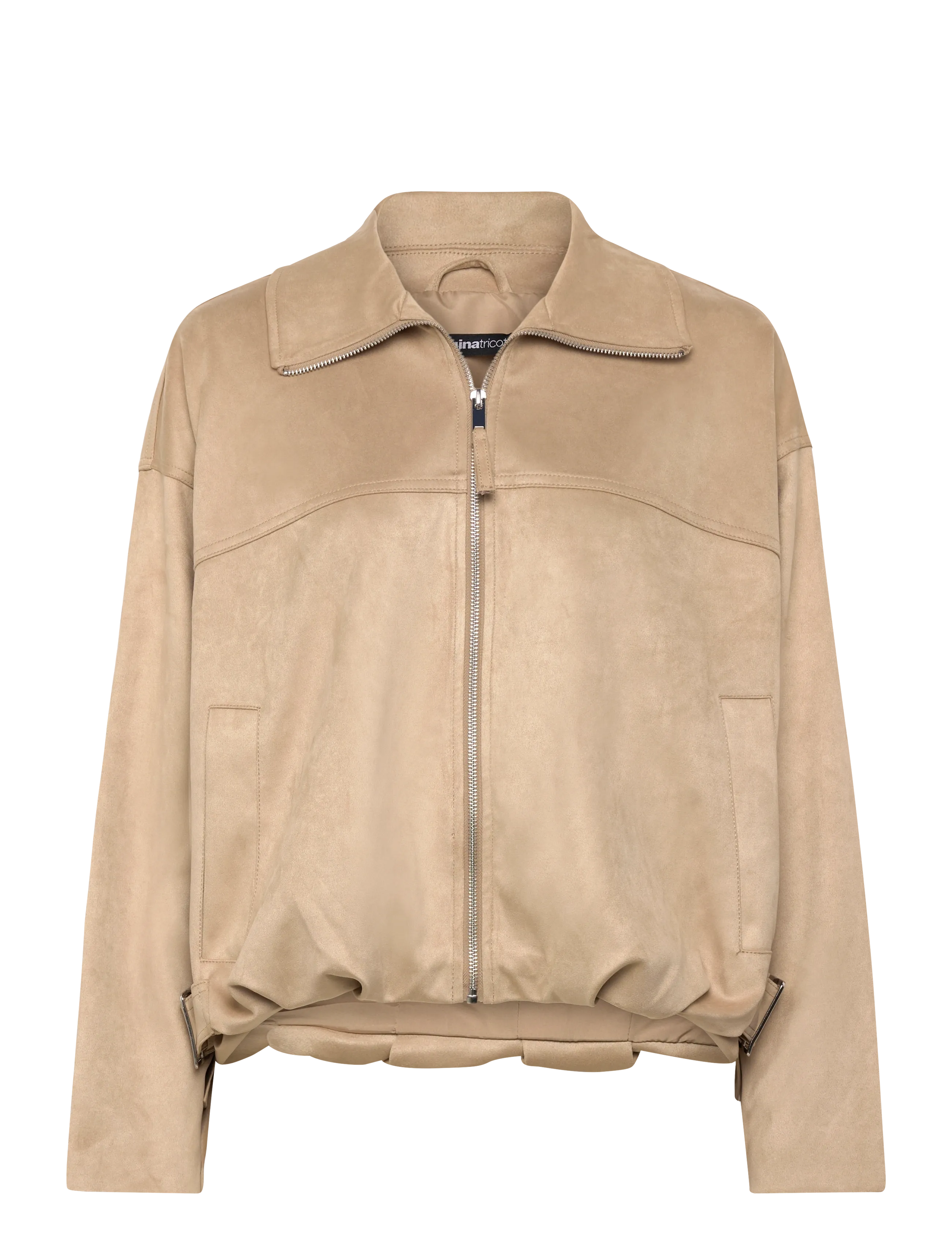 Gina Tricot - Faux suede high neck jacket - lentejassen - beige (1040) - 2