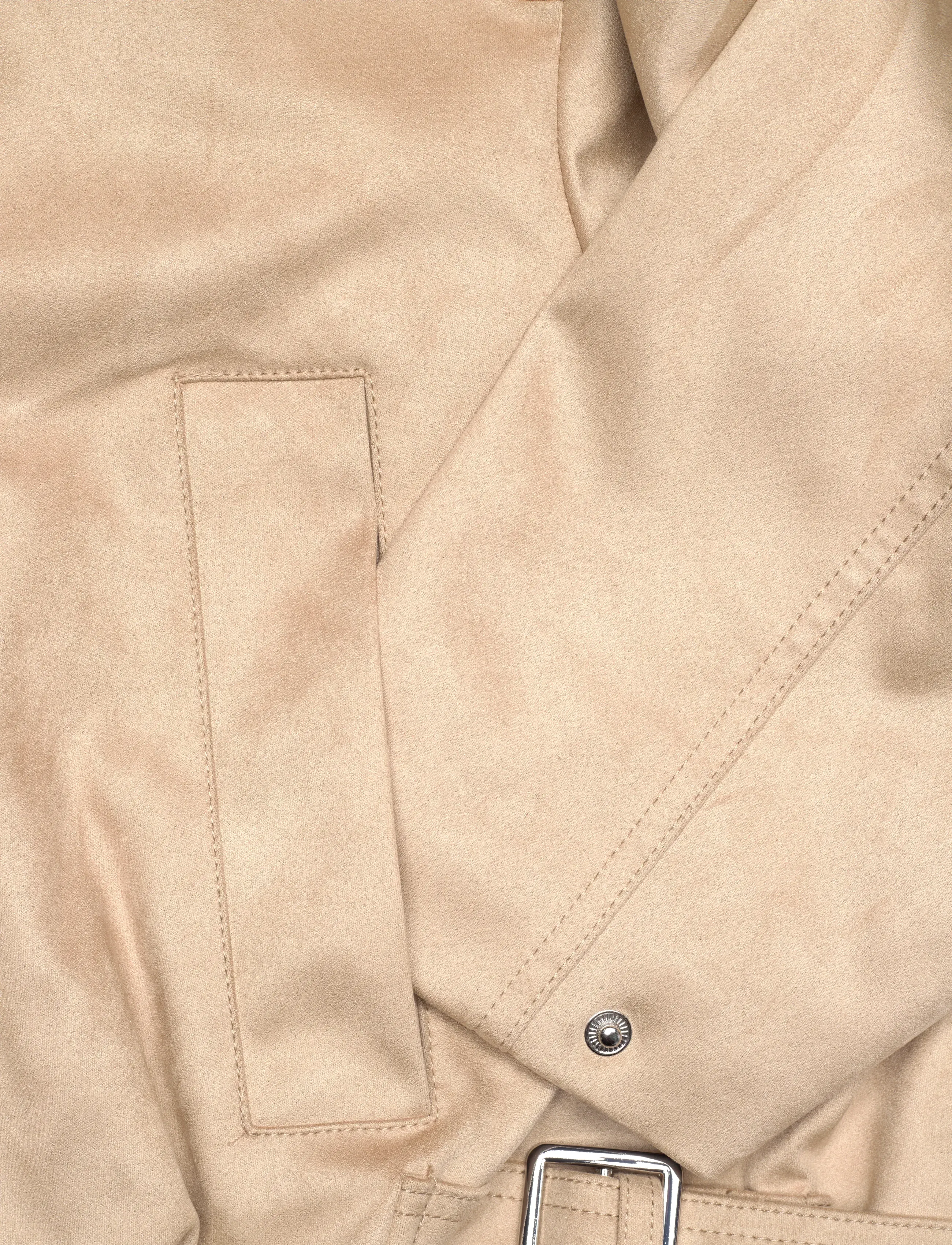 Gina Tricot - Faux suede high neck jacket - lentejassen - beige (1040) - 4