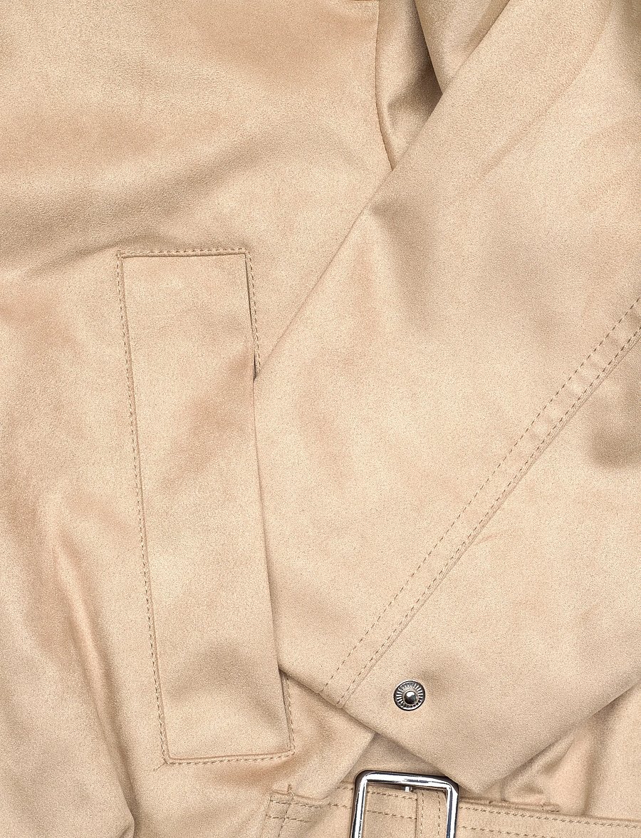 Gina Tricot - Faux suede high neck jacket - lentejassen - beige (1040) - 4