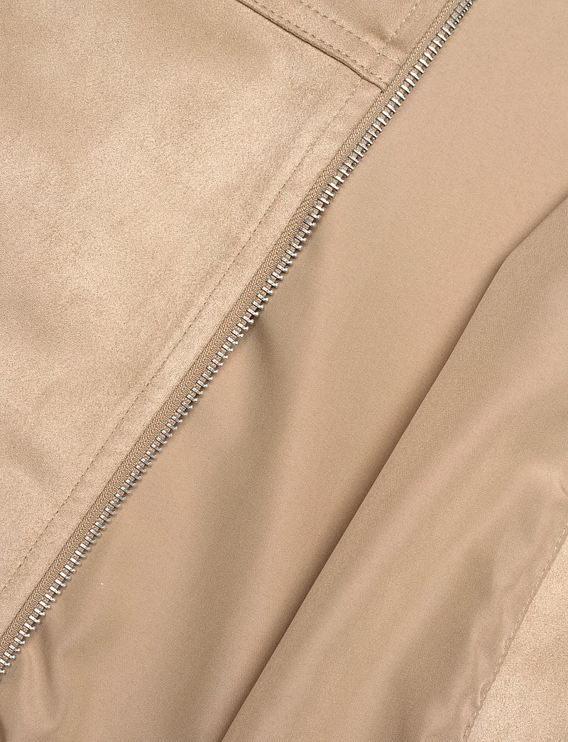 Gina Tricot - Faux suede high neck jacket - forårsjakker - beige (1040) - 5