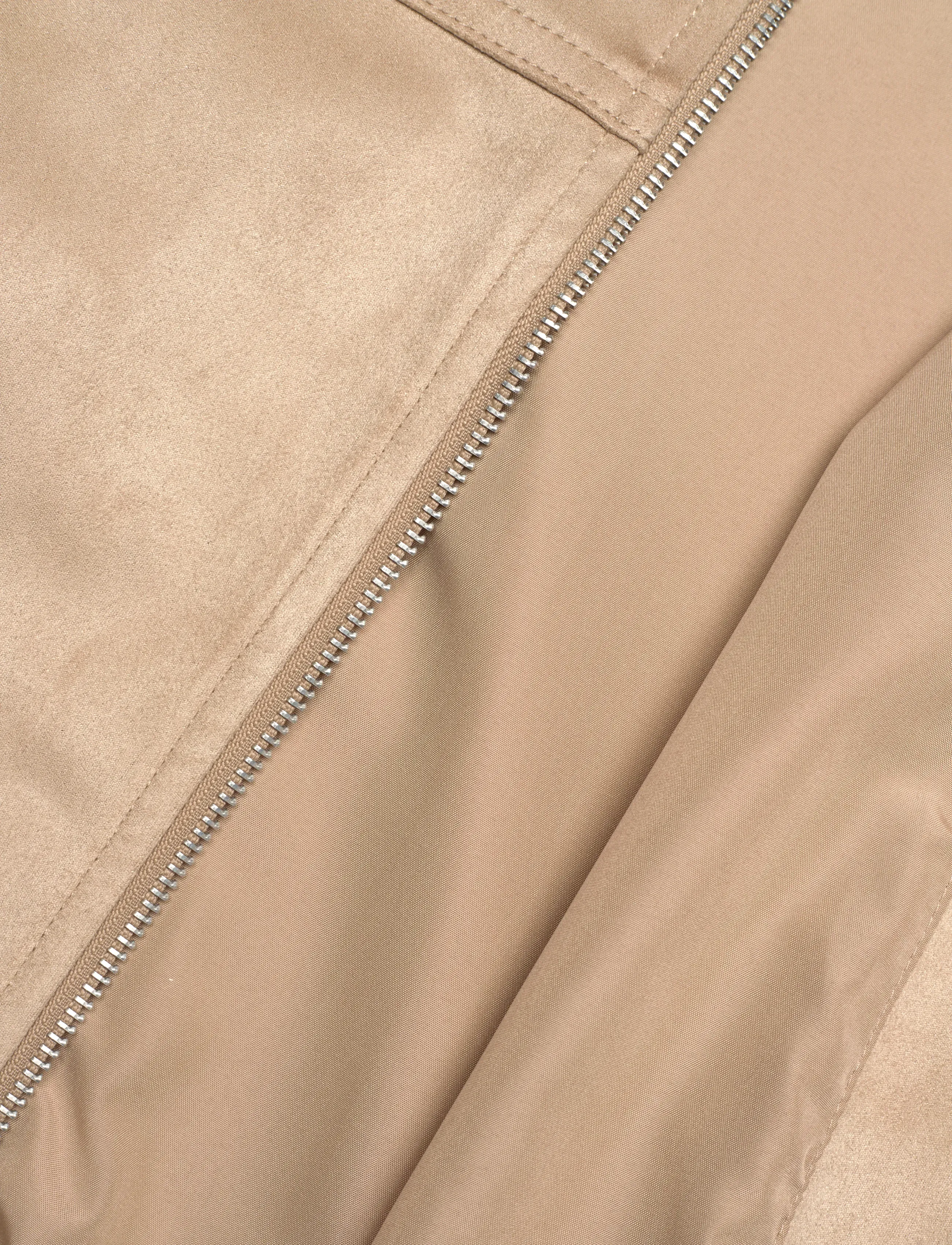 Gina Tricot - Faux suede high neck jacket - lentejassen - beige (1040) - 5