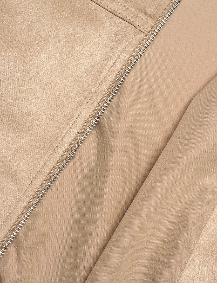 Gina Tricot - Faux suede high neck jacket - lentejassen - beige (1040) - 5