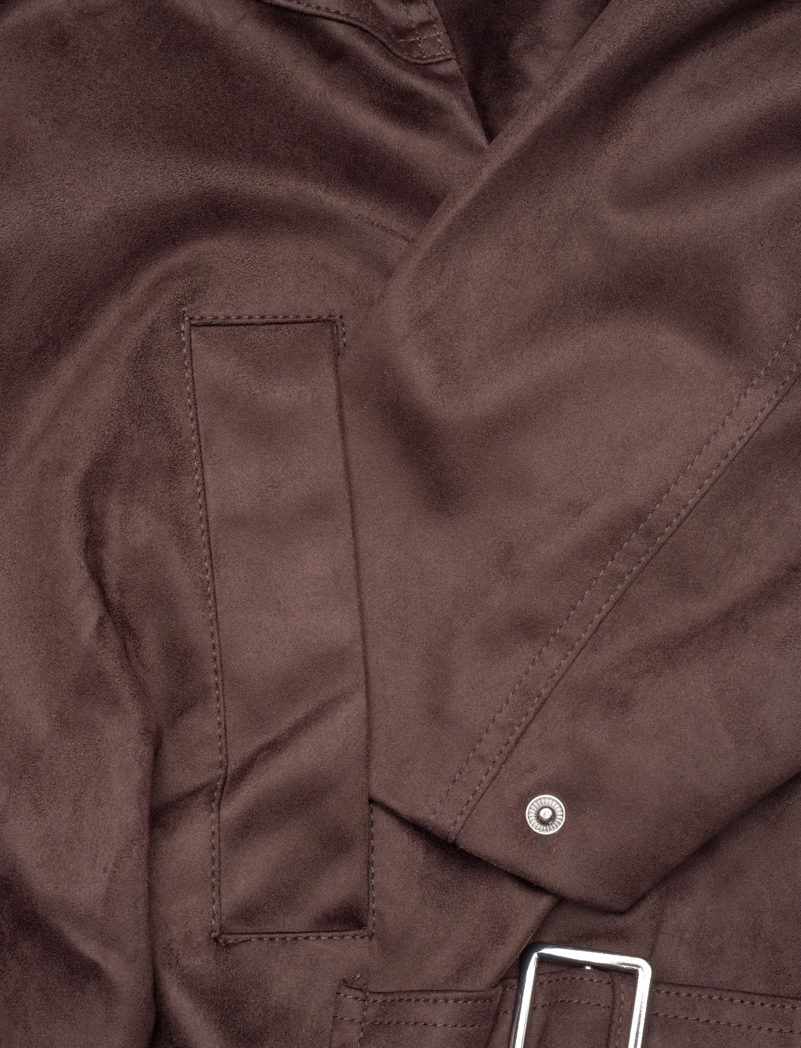Gina Tricot - Faux suede high neck jacket - forårsjakker - dark brown (7180) - 3