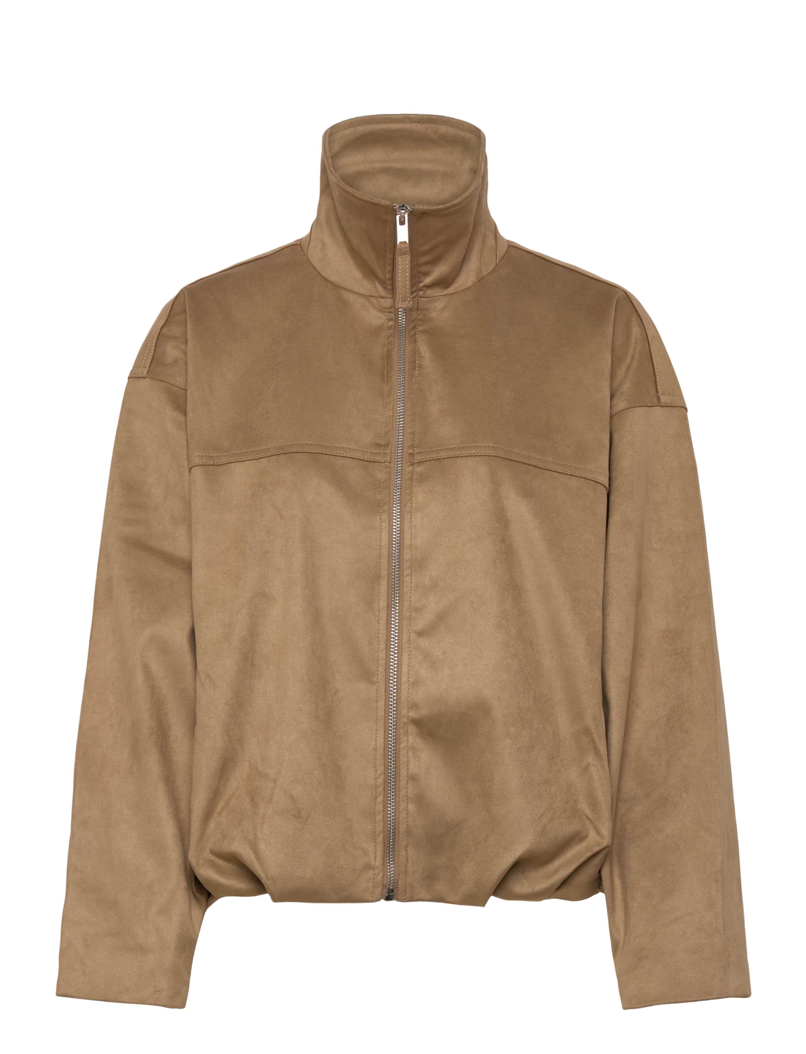 Gina Tricot Faux suede high neck jacket - Bomber Jackets - OLIVE GREEN (6370) / brown