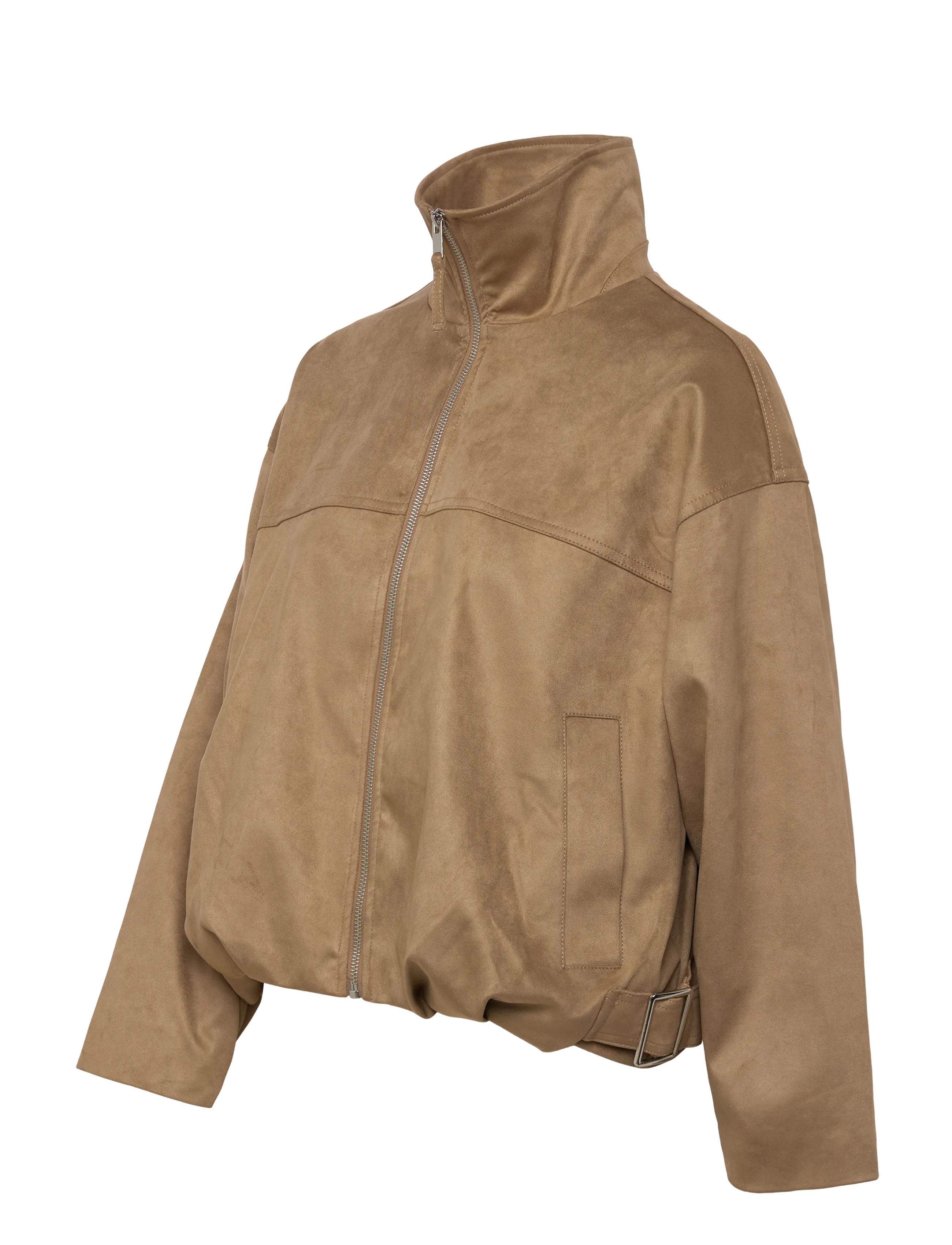 Gina Tricot - Faux suede high neck jacket - kevadjoped - olive green (6370) - 2